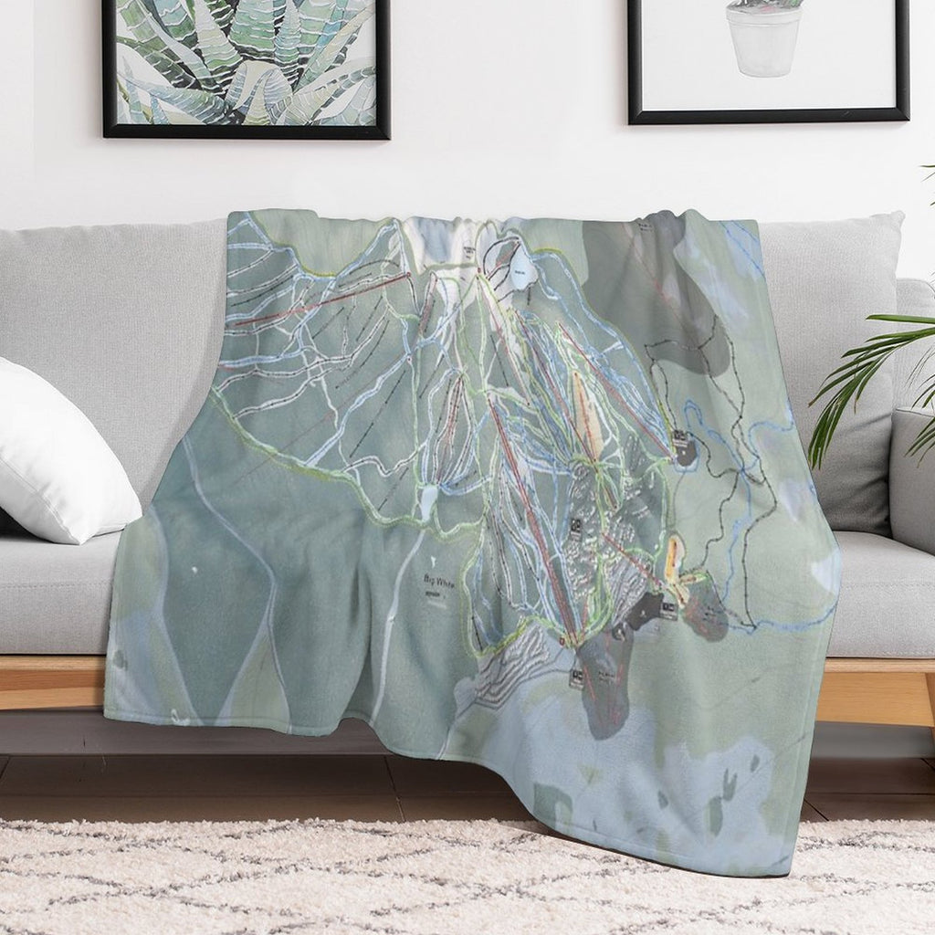 Big White Resort Trail Map Lightweight Throw Blanket