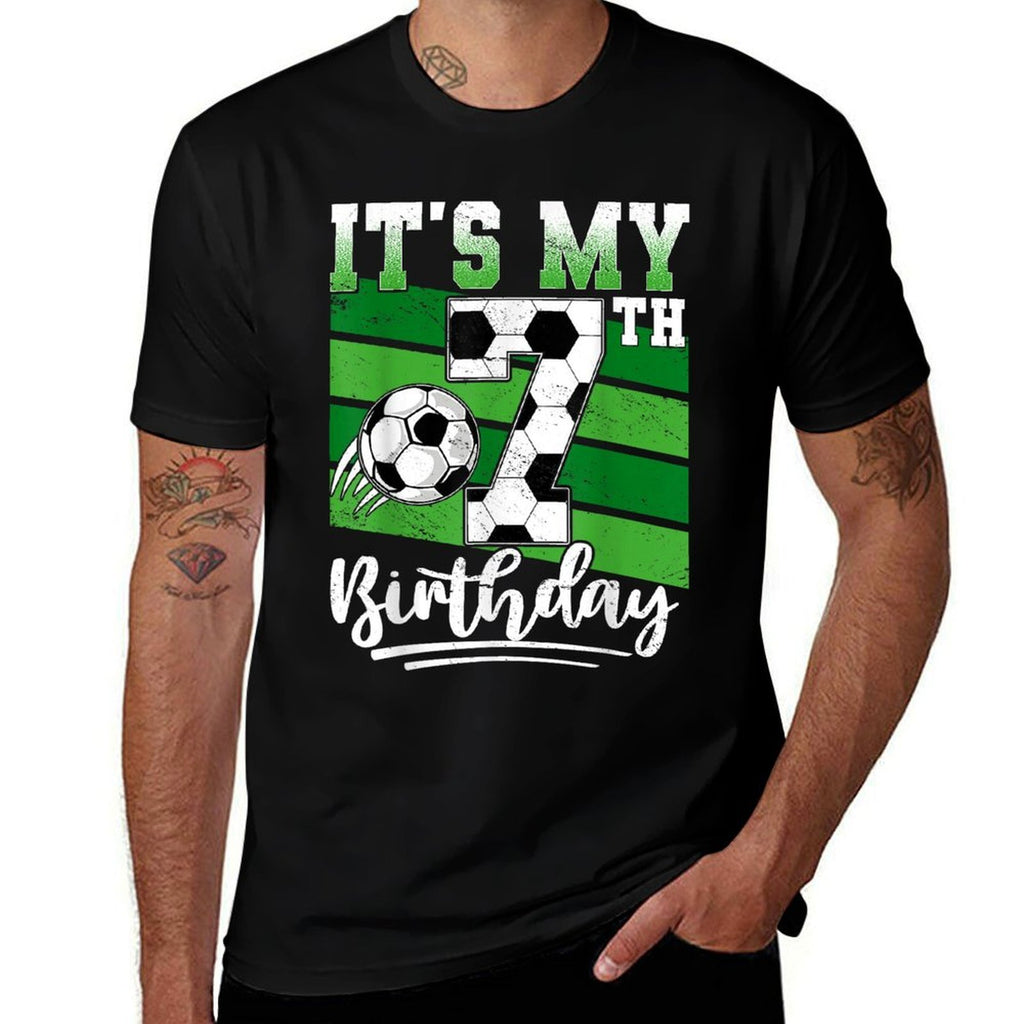 Kids 7 Year Old Birthday Its My 7th Birthday Soccer Ball  Stretchy T-Shirt