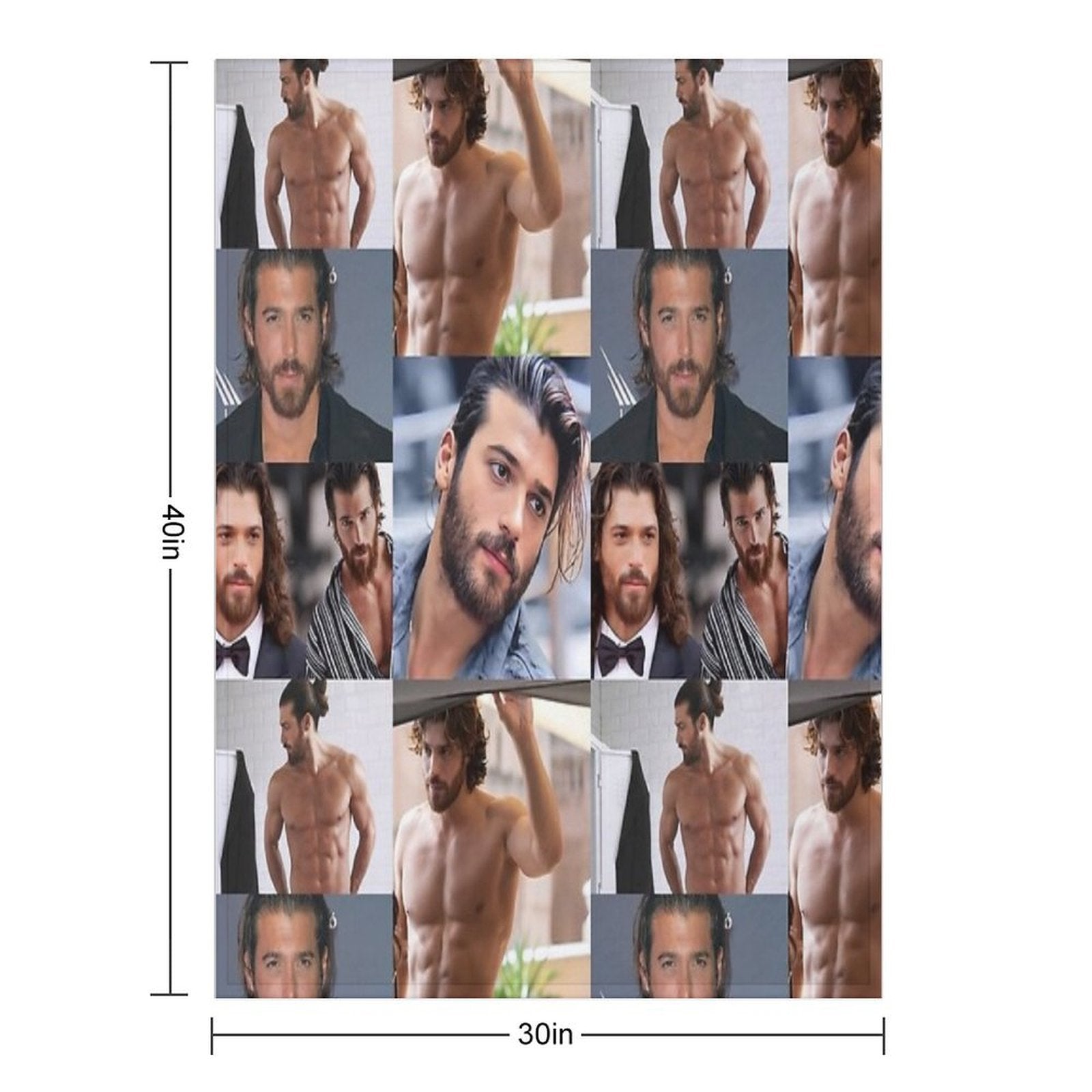 Can Yaman Collage Premium Throw Blanket
