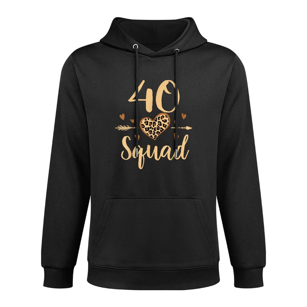 40 Year Old Birthday Squad Leopard 40th & Fabulous Party Pilling-Resistant Hoodie