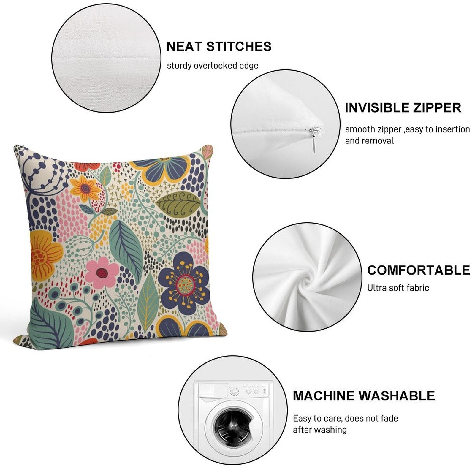 Secret Garden Soft Fade-Resistant Throw Pillow