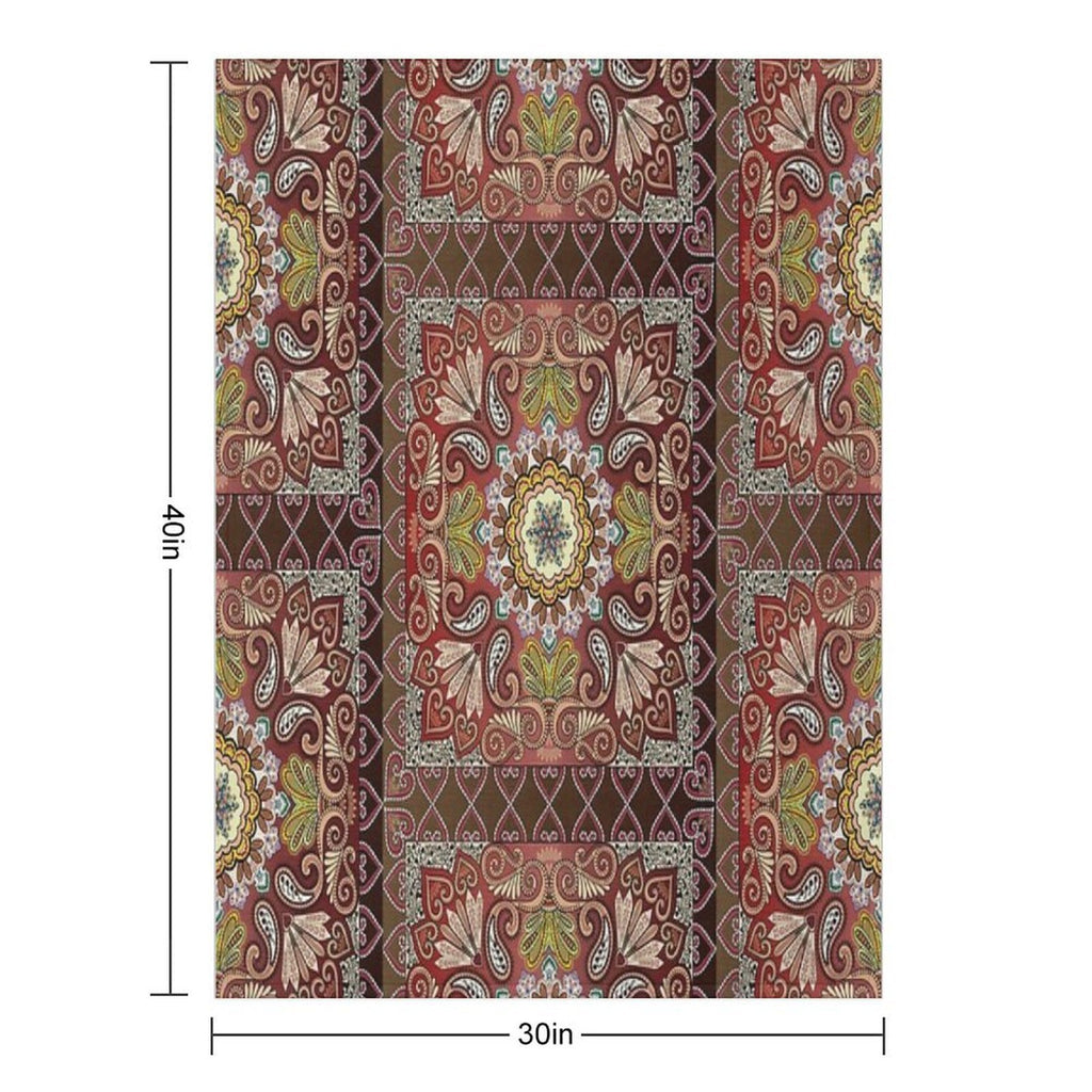 Boho Style Vintage Mandala Print Machine-washable Throw Blanket