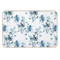 Blue Floral with Dragonflies  Repositionable Bath Mat