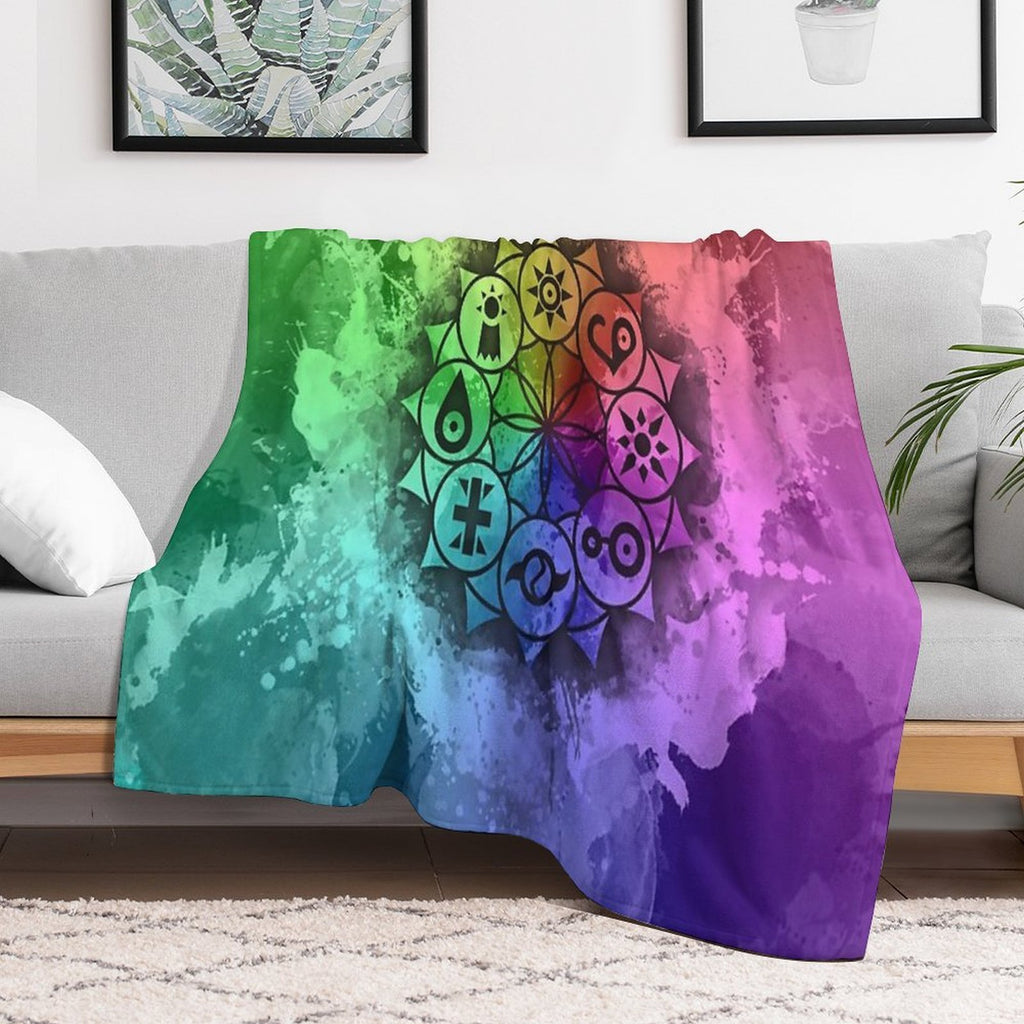 Digimon Mandala Paint Compact Throw Blanket