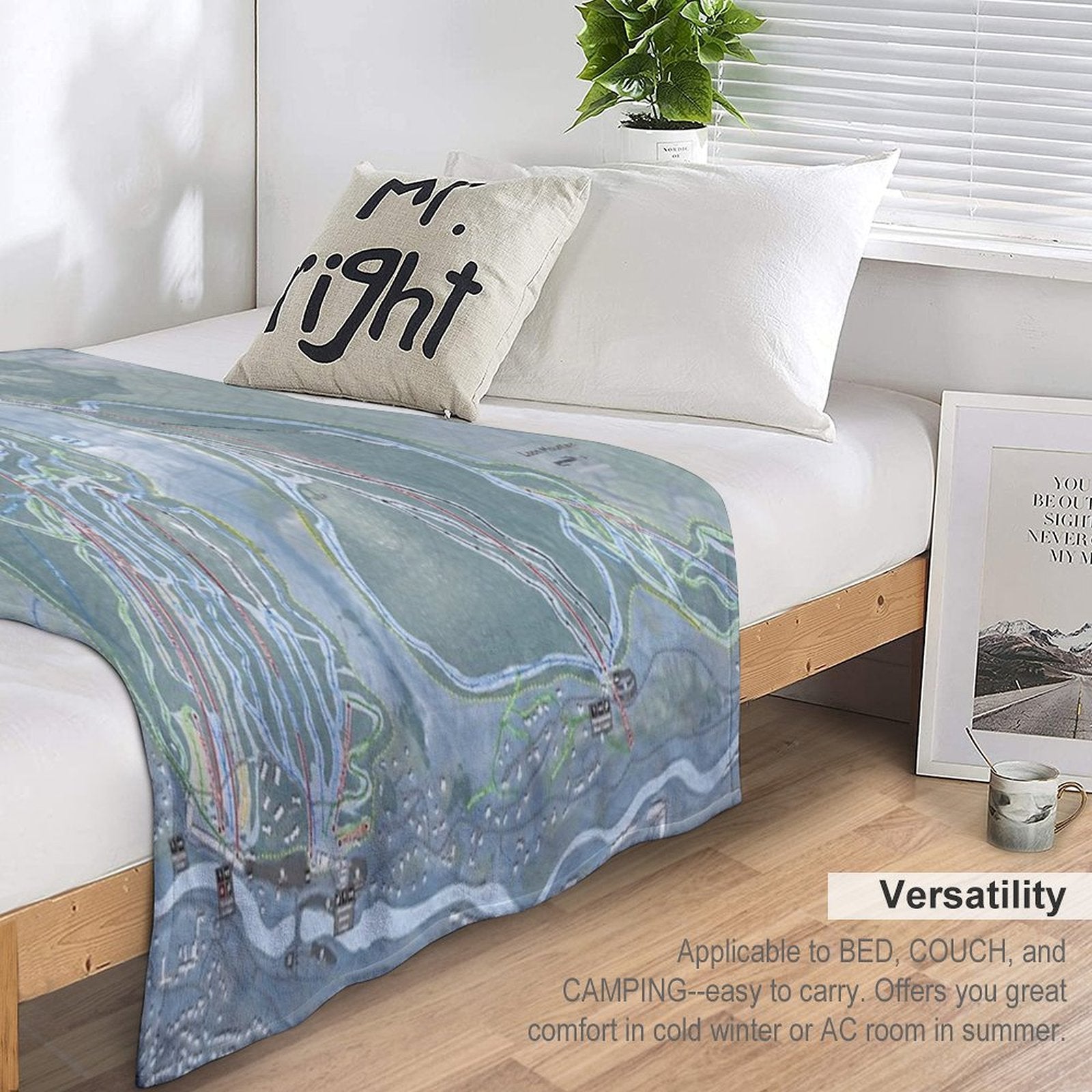 Loon Mountain Resort Trail Map Anti-pilling Throw Blanket