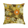 1970s RetroVintage Floral Pattern Soft Hidden Zipper Throw Pillow