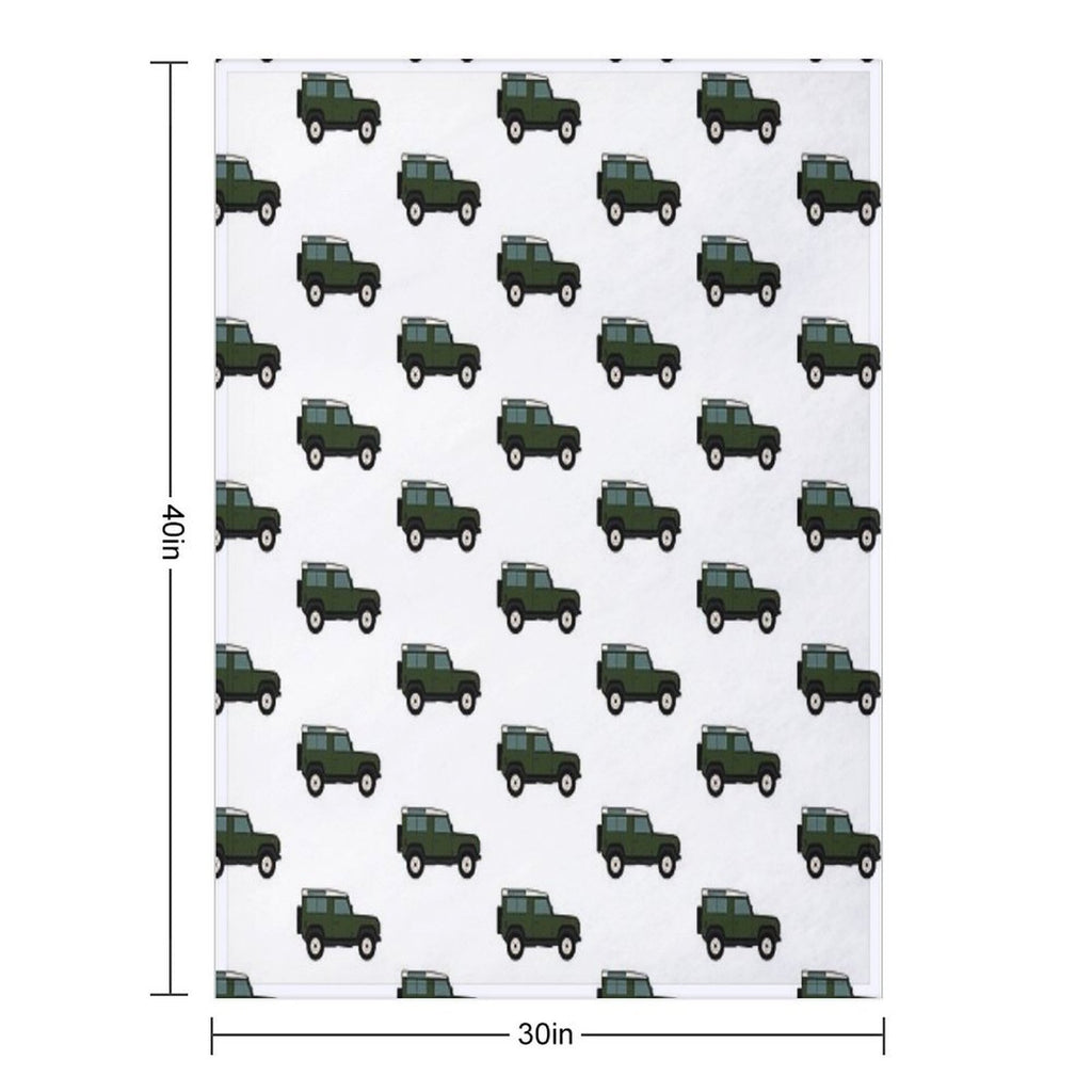 Defender SUV - British Racing Green Travel-friendly Throw Blanket
