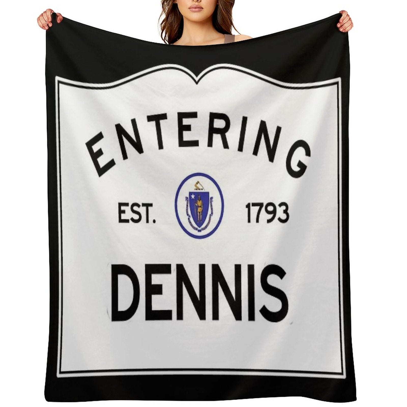 Entering Dennis - Commonwealth of Massachusetts Road Sign Multi-functional Throw Blanket
