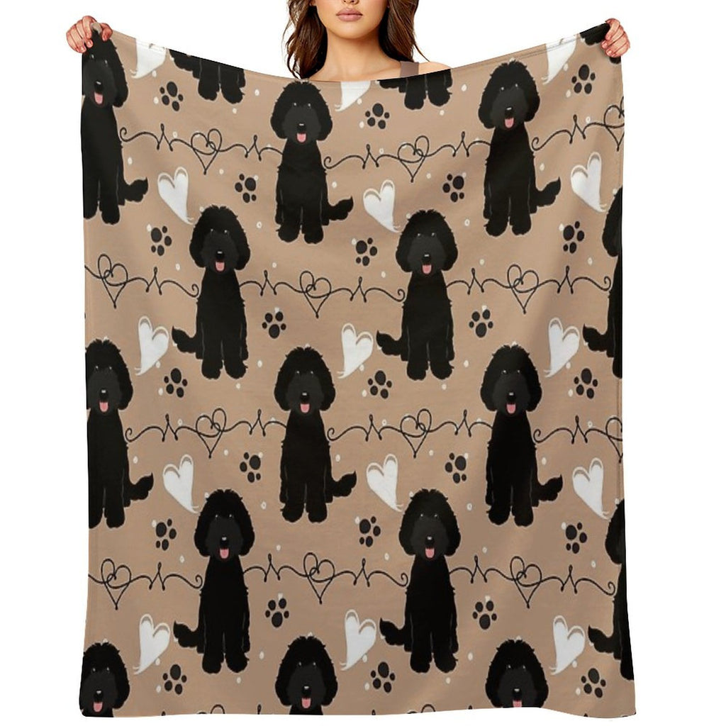 LOVE Black Labradoodle Premium Throw Blanket