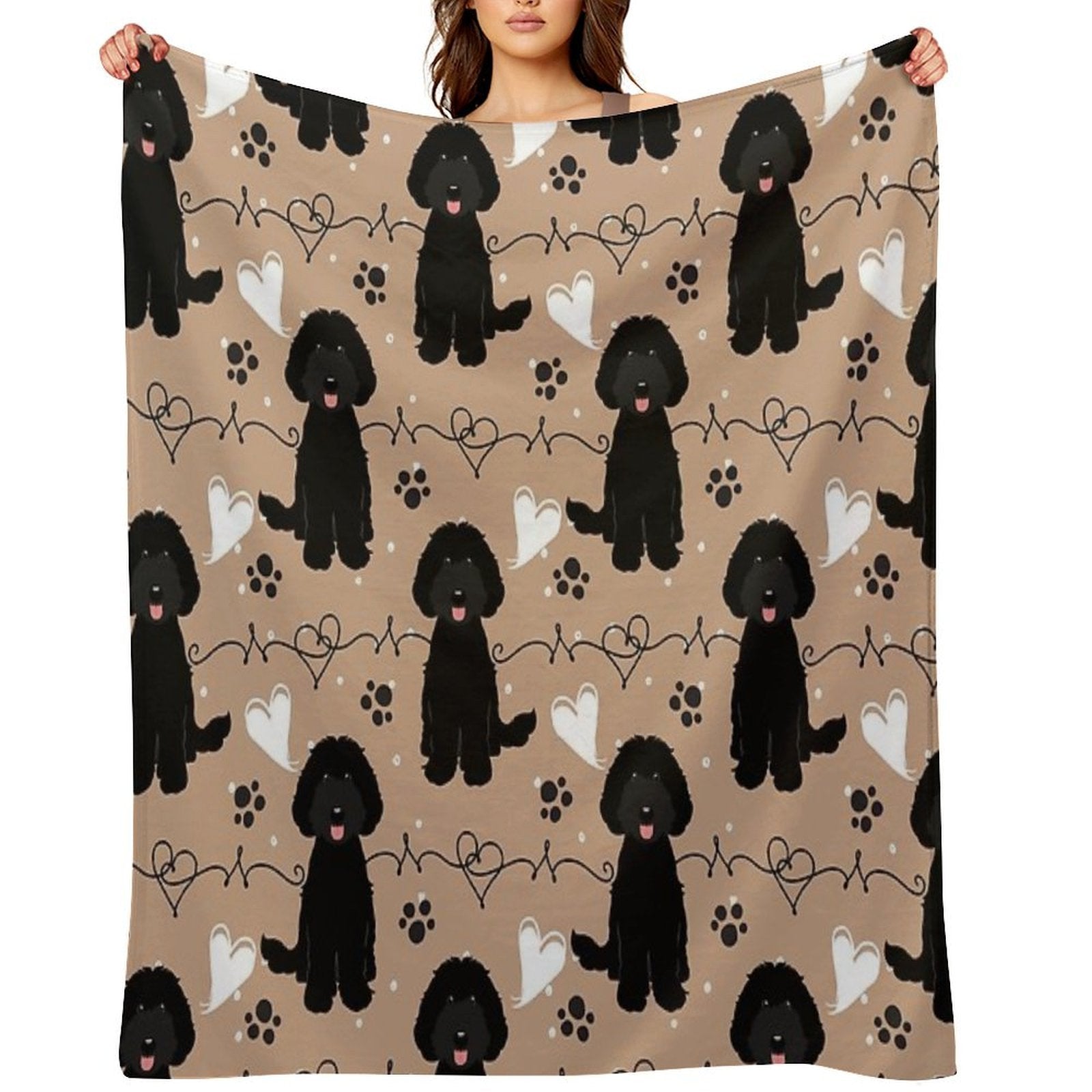 LOVE Black Labradoodle Premium Throw Blanket