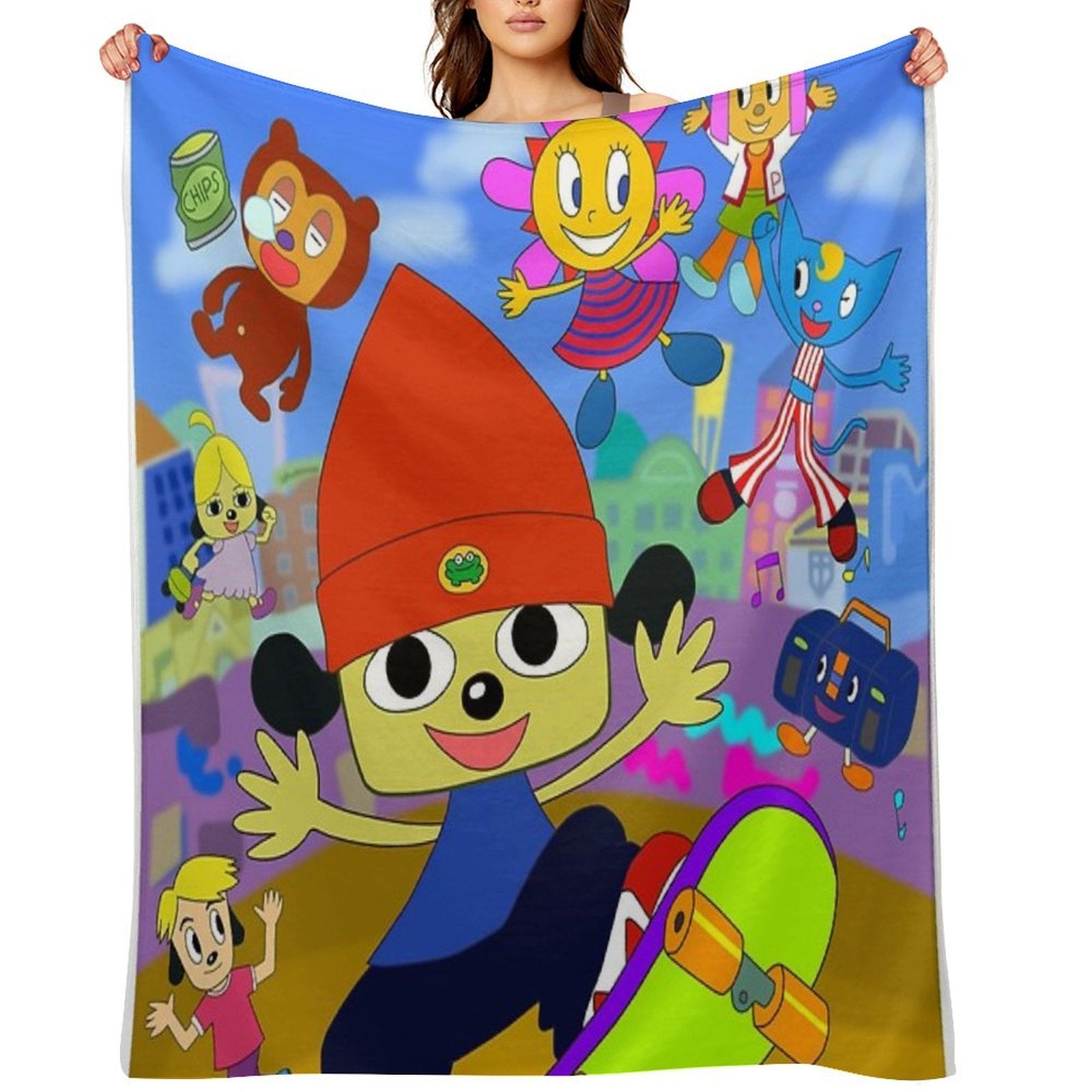 Parappa The Rapper Anime Poster Versatility Throw Blanket