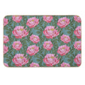 Peony on Teal  Non-Slip Bath Mat