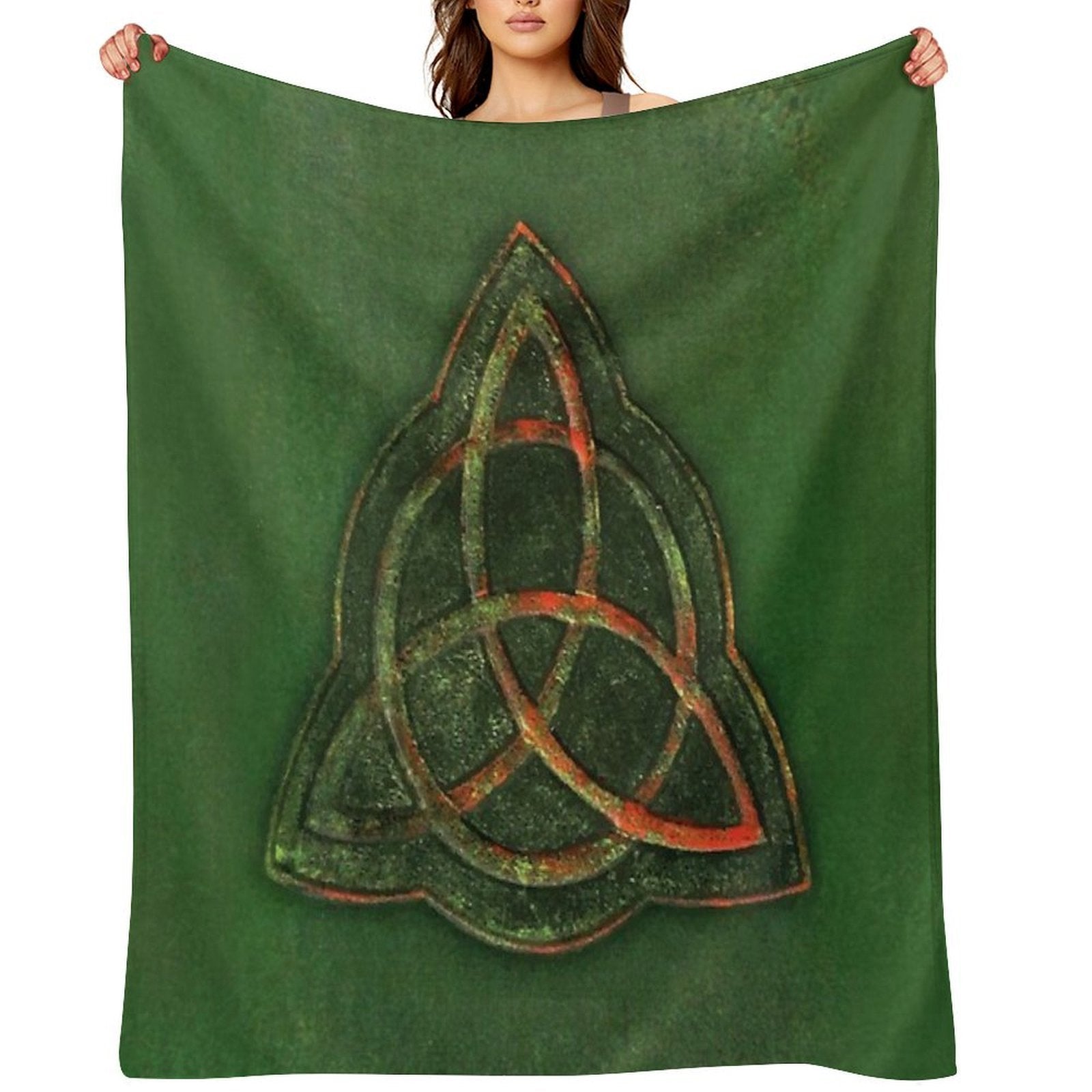 Book of Shadows - Charmed Triquetra Design Wrinkle-free Throw Blanket