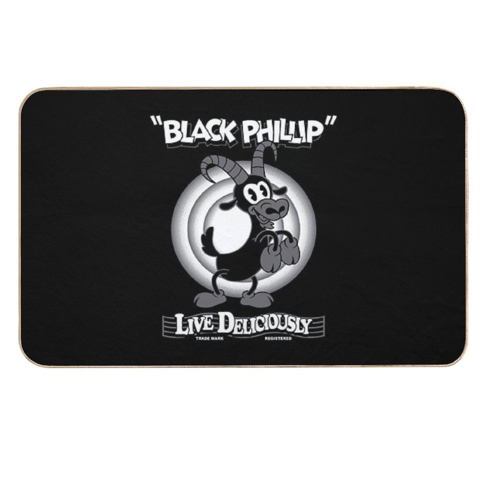 Black Phillip - Vintage Cartoon - Witch - Goth Occult - Live Deliciously  Slip-Resistant Bath Mat