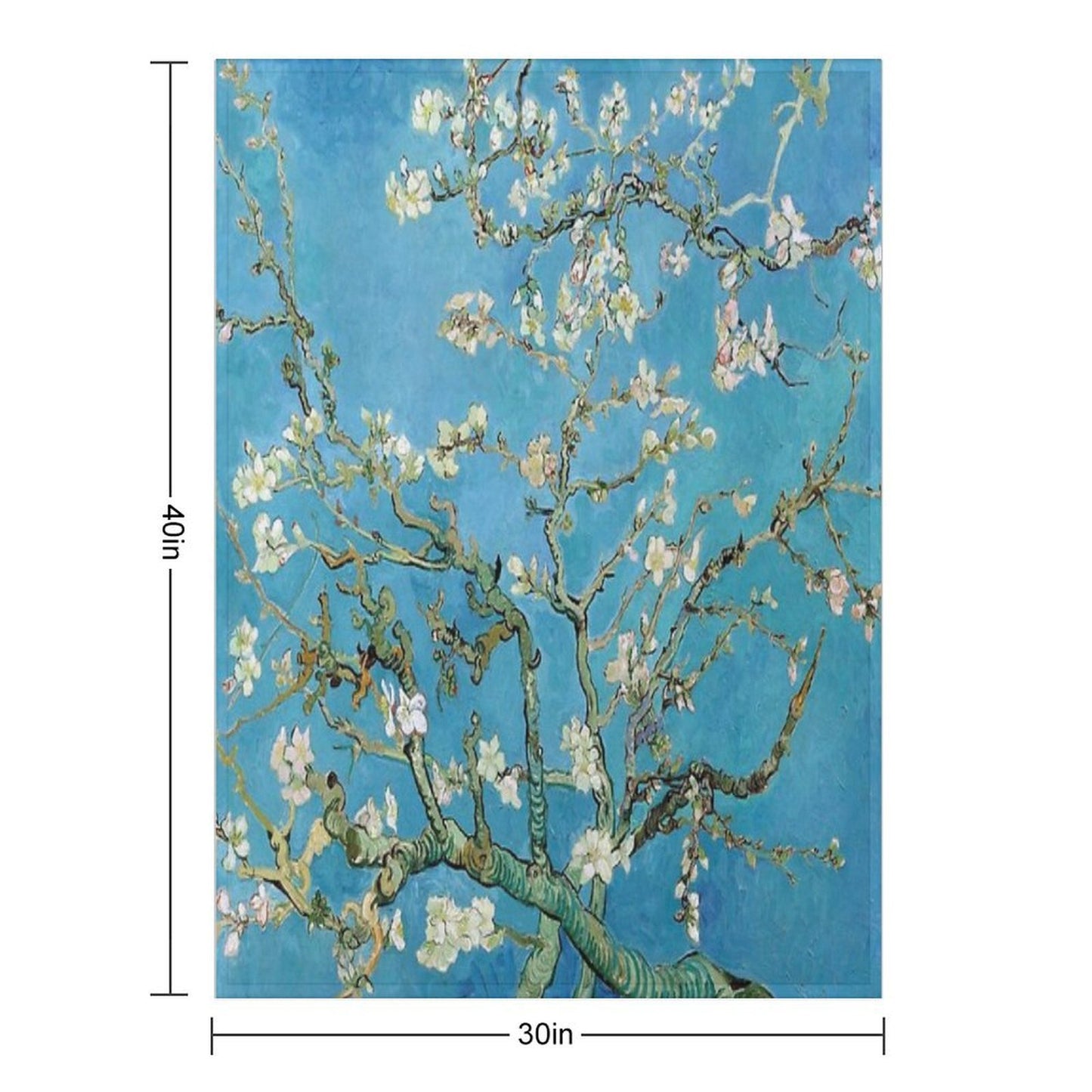 1890-Vincent Van Gogh-Almond Blossom-73.5x92 Versatility Throw Blanket