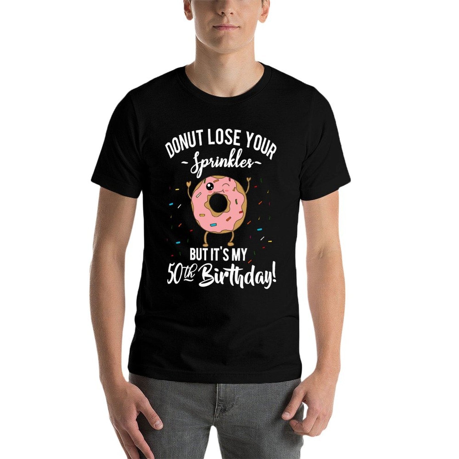 Funny 50th Birthday Donut Fifty Years Old Joke Gift  Trendy Pattern T-Shirt