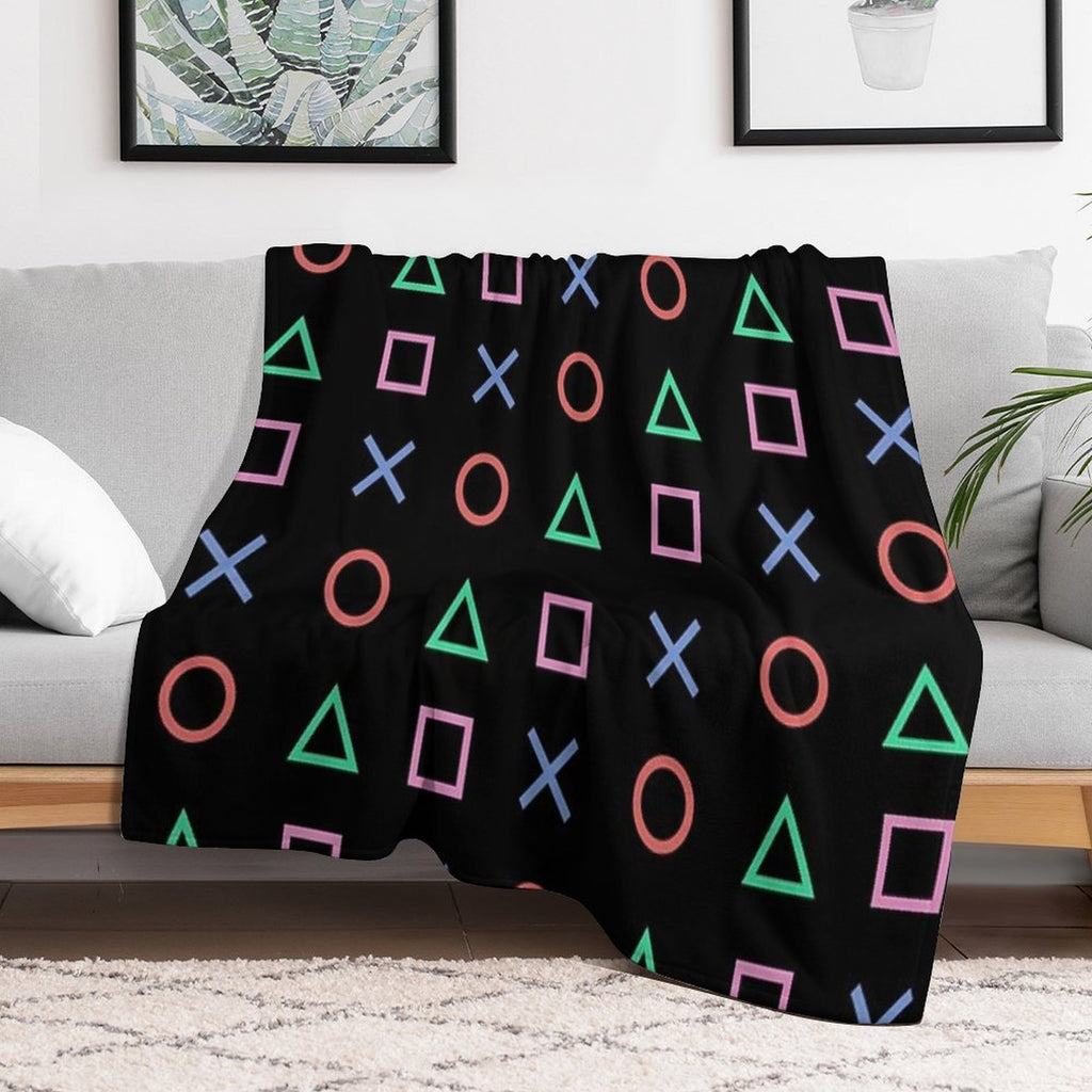 Classico Controller Buttons Icon Travel-friendly Throw Blanket