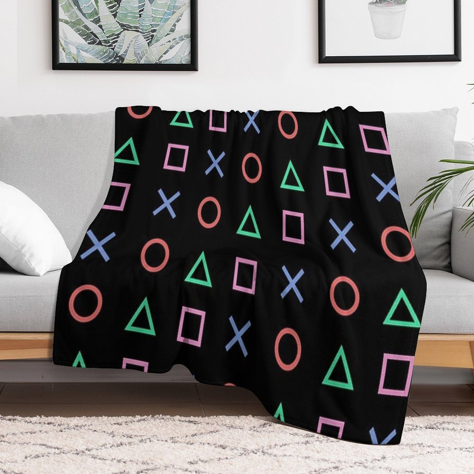 Classico Controller Buttons Icon Travel-friendly Throw Blanket