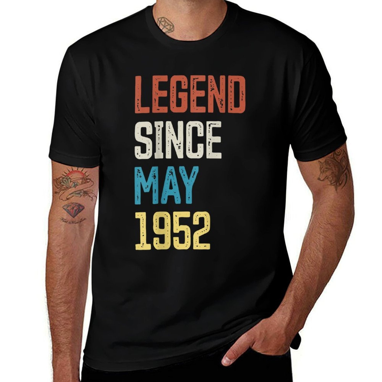 70th Birthday Vintage Born in May 1952 Birthday  Lightweight T-Shirt