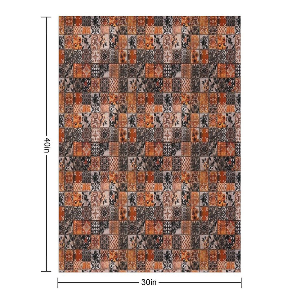 Orange Ornate Durable Throw Blanket