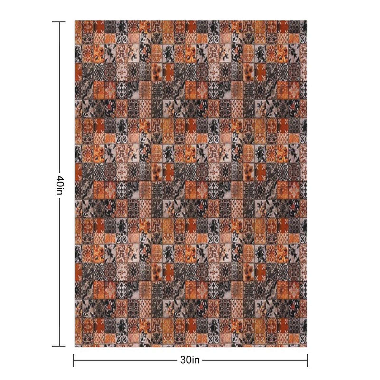 Orange Ornate Durable Throw Blanket