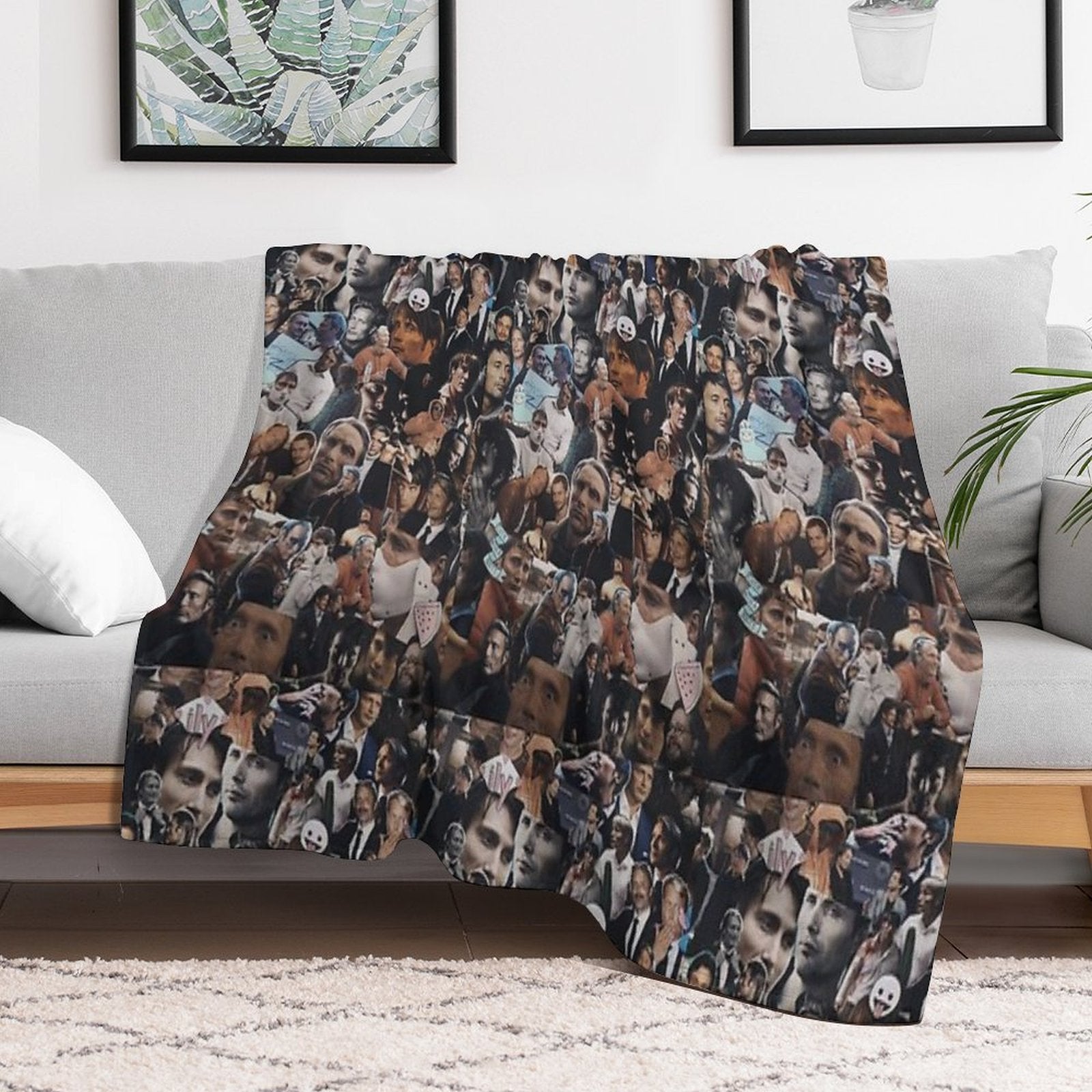 Mads Mikkelsen Collage Compact Throw Blanket