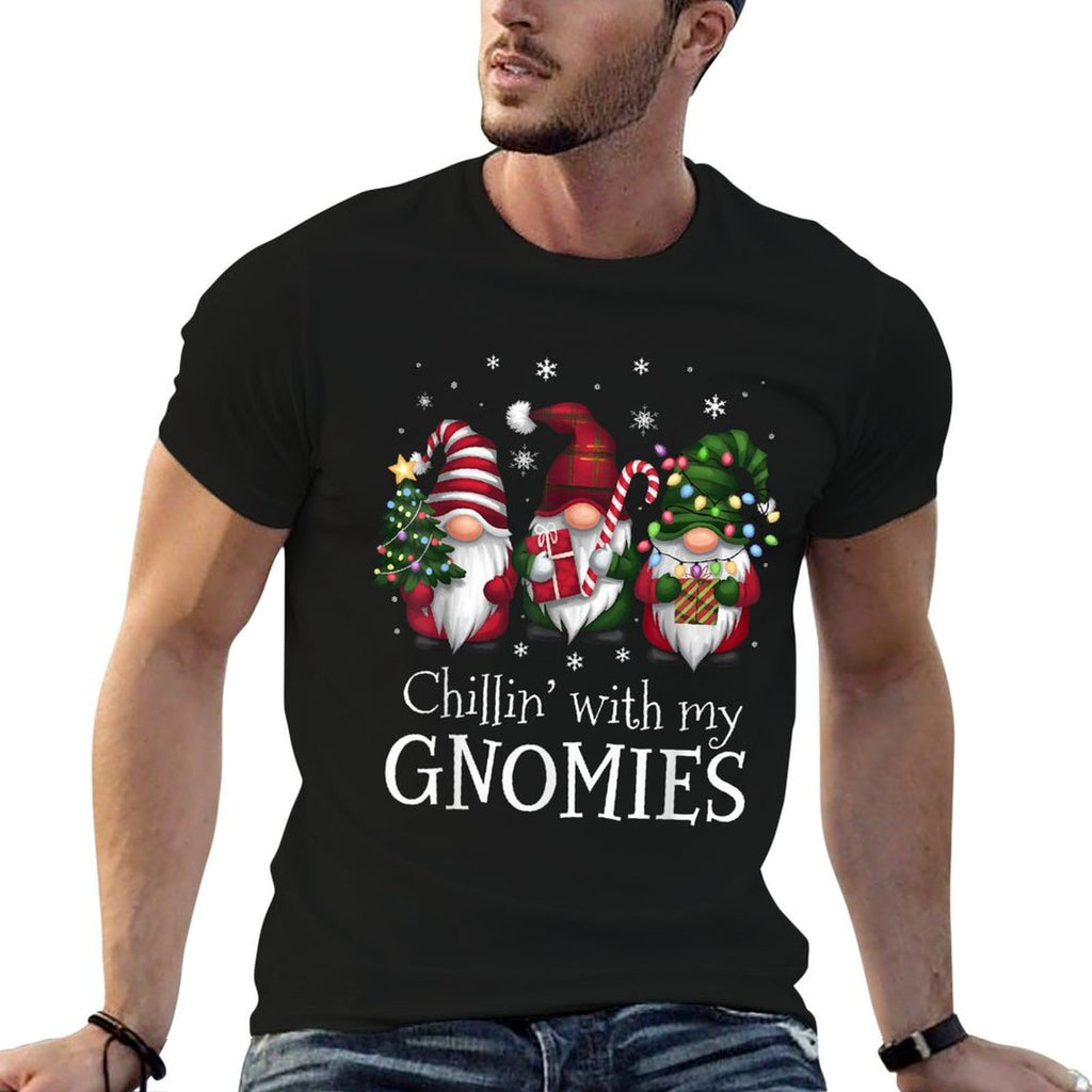 Chillin With My Gnomies Family Christmas Gnome Xmas Holiday  Summer-ready Fabric T-Shirt