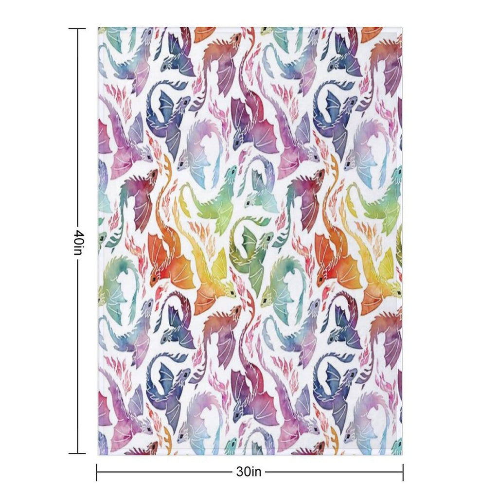 Dragon Fire Rainbow Anti-pilling Throw Blanket