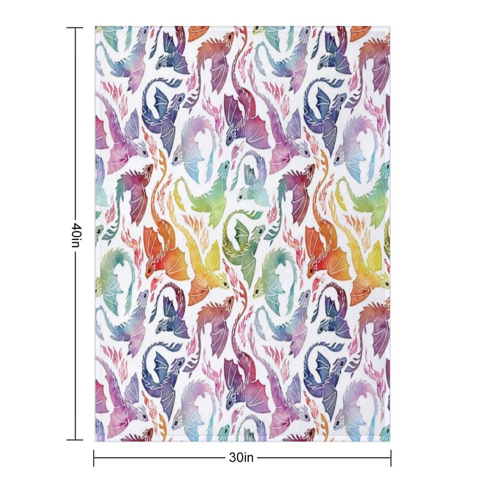 Dragon Fire Rainbow Anti-pilling Throw Blanket