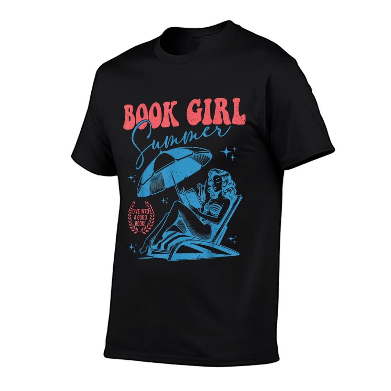 Retro Book Summer Girl Reading Book Bookworm Beach Vacation  Versatile T-Shirt