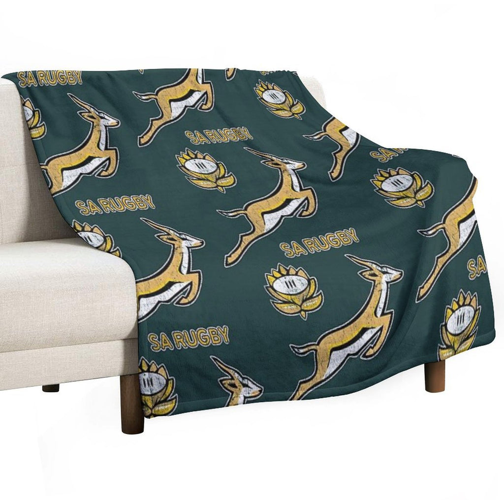 SA Rugby - Vintage Springbok Logo Velvety-soft Throw Blanket