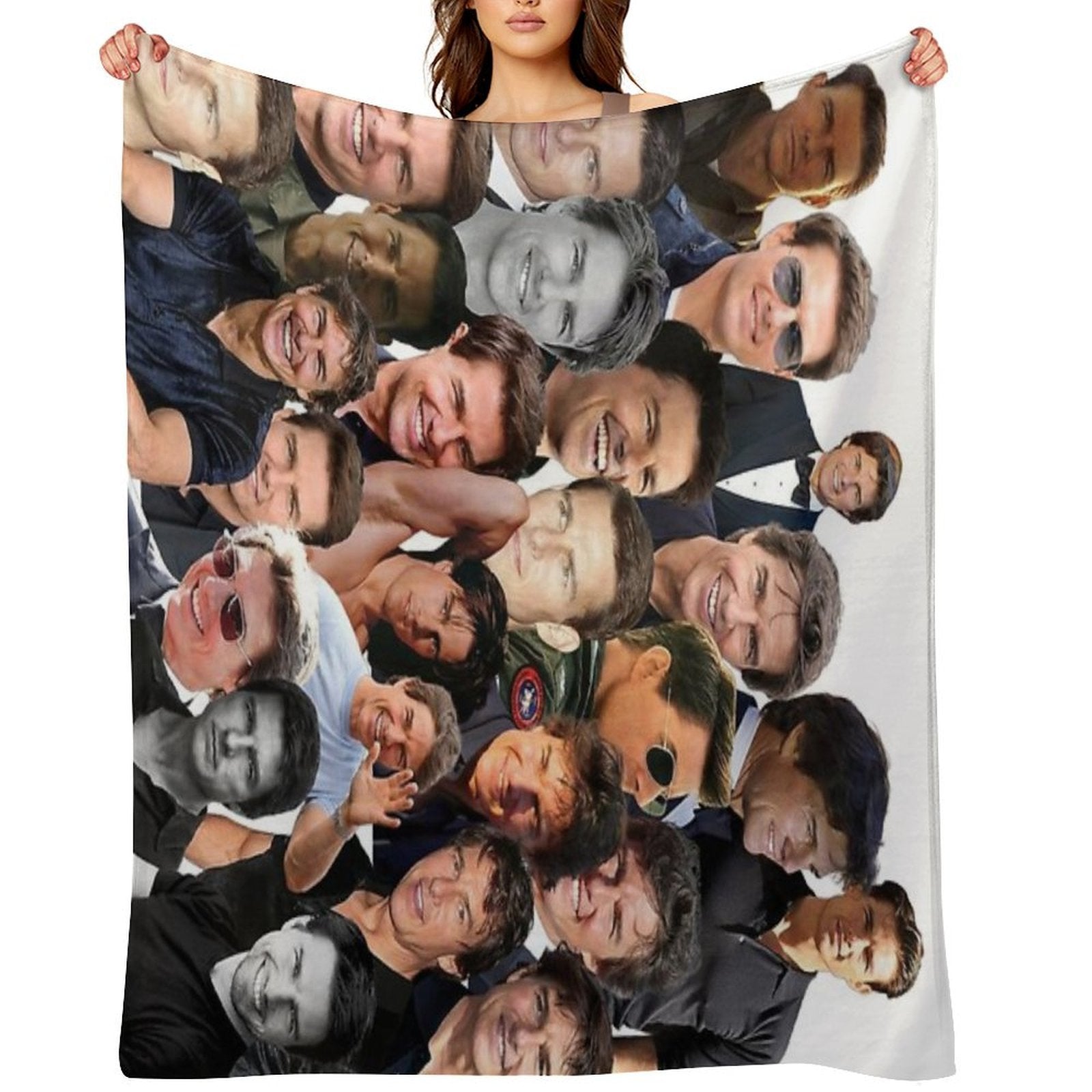 Tom Cruise Photo Collage Travel-friendly Throw Blanket