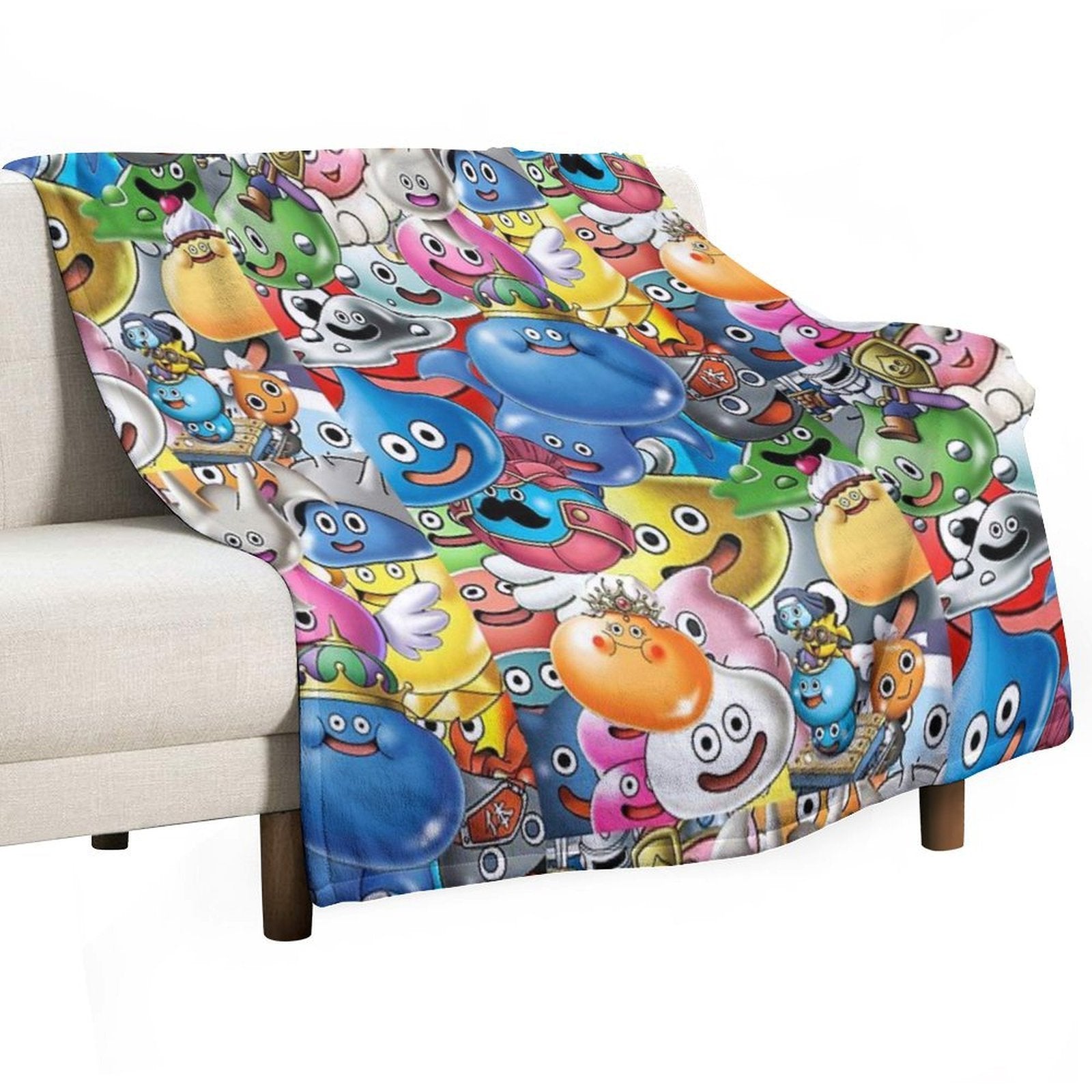 Dragon Quest Slimes Sustainable Throw Blanket