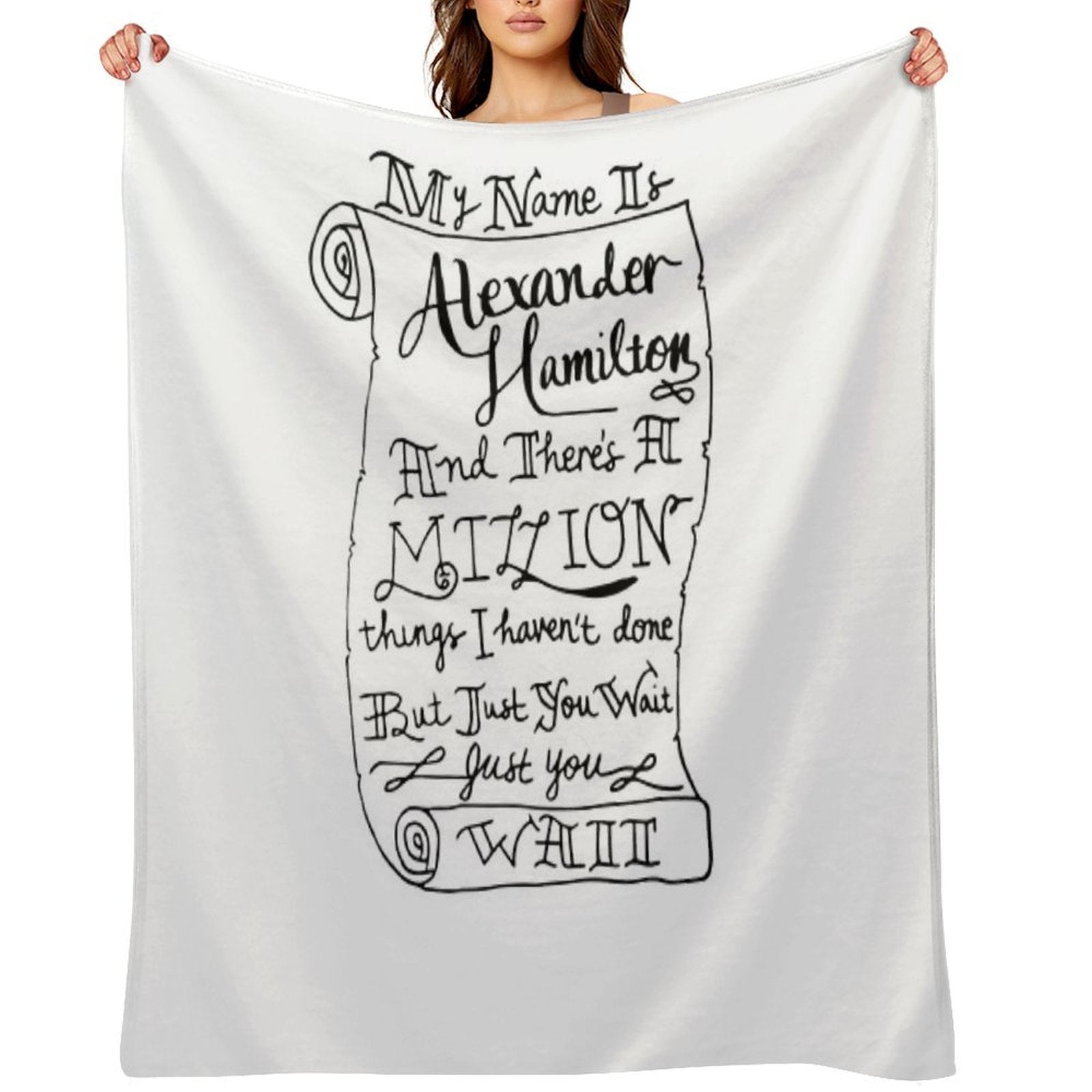 Alexander Hamilton Scroll Versatility Throw Blanket