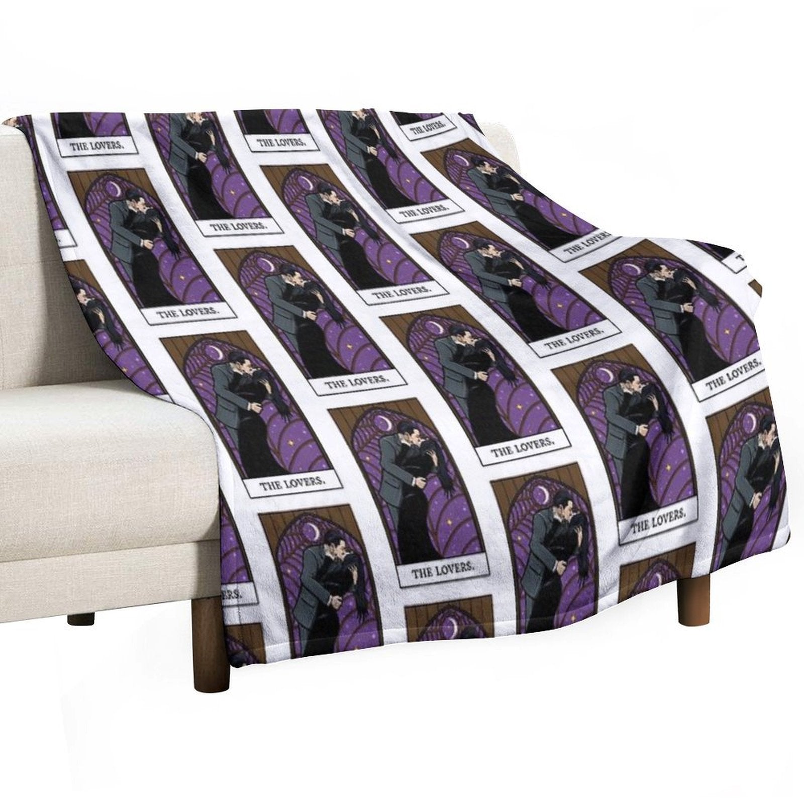 The Lovers Tarot Card Eco-conscious Throw Blanket