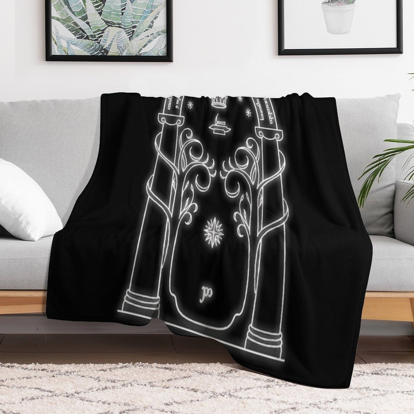 Mines of Moria Door Velvety-soft Throw Blanket