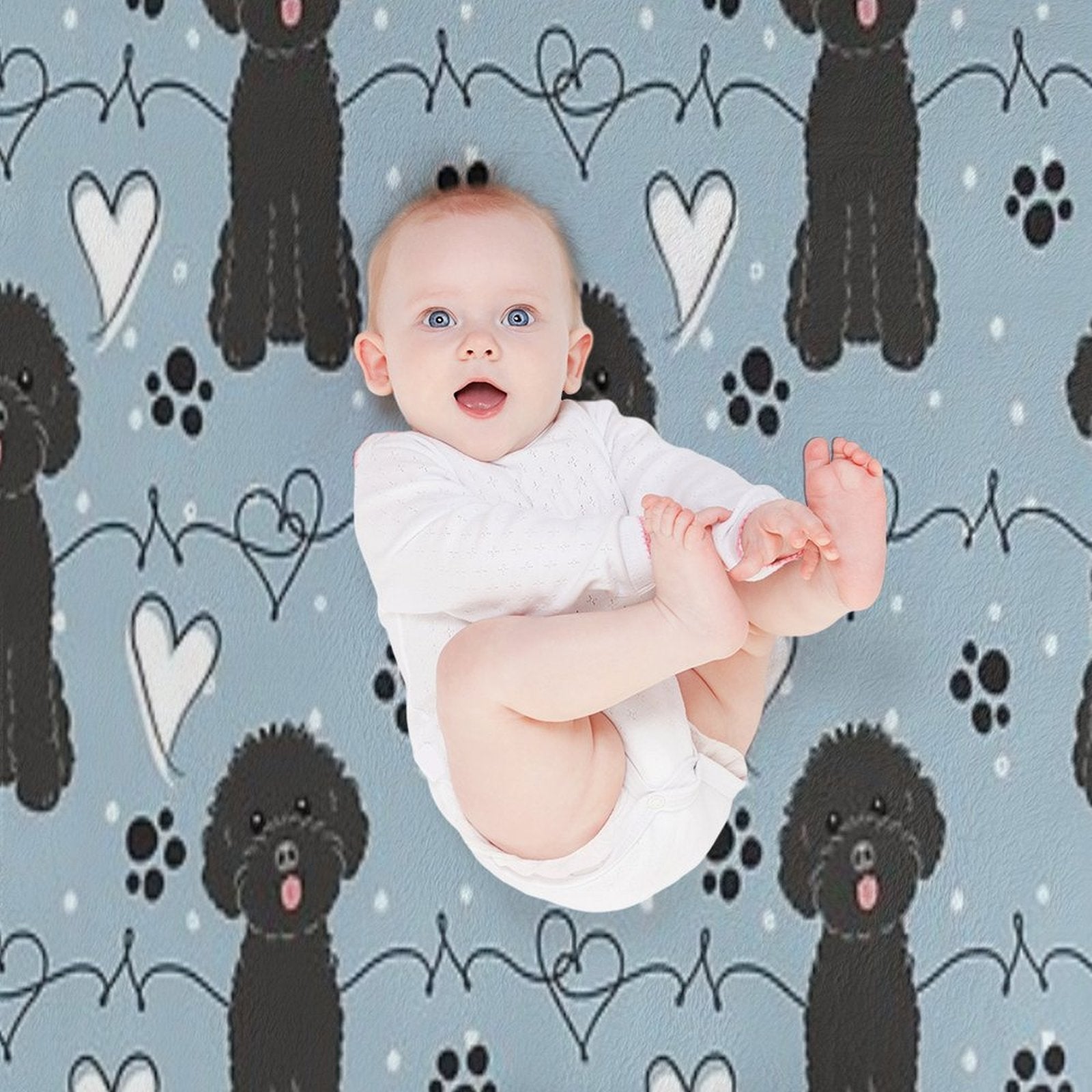 LOVE Black Toy Poodle Durable Throw Blanket
