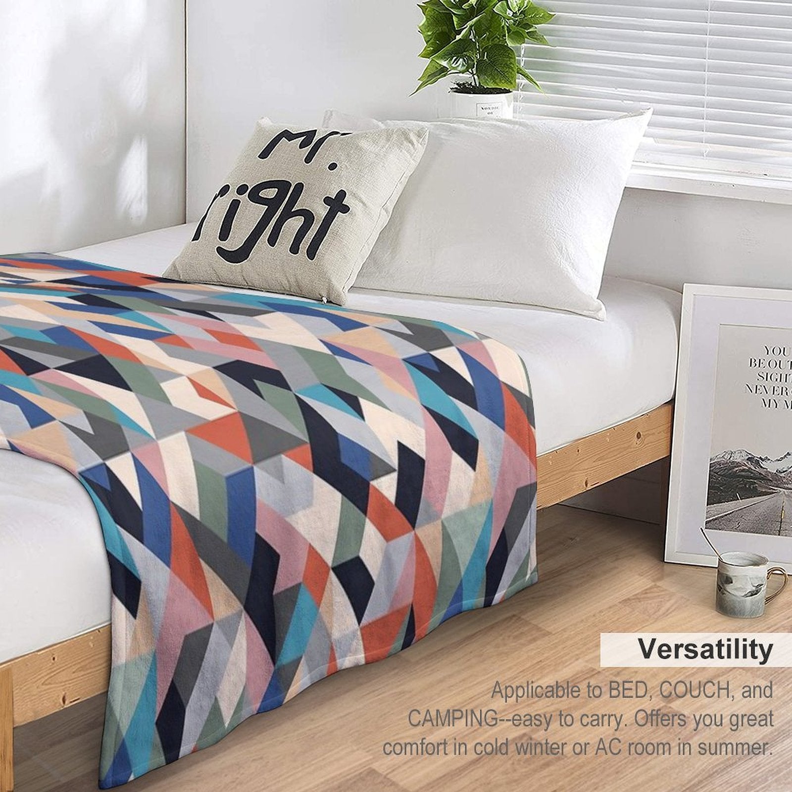 Triangle And Squares Pattern  RoYuMi Durable Throw Blanket