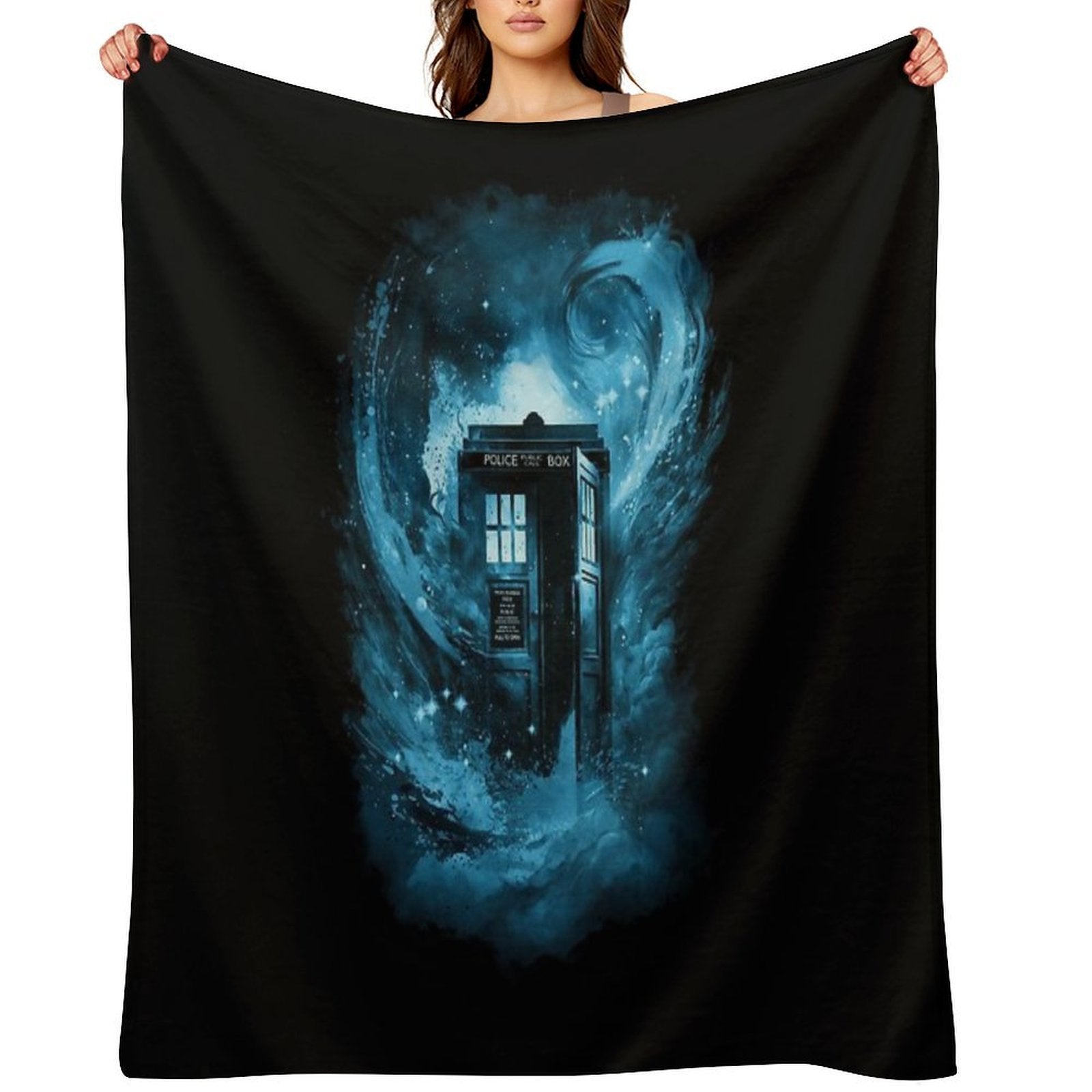 The Color Vortex-blue Version Machine-washable Throw Blanket