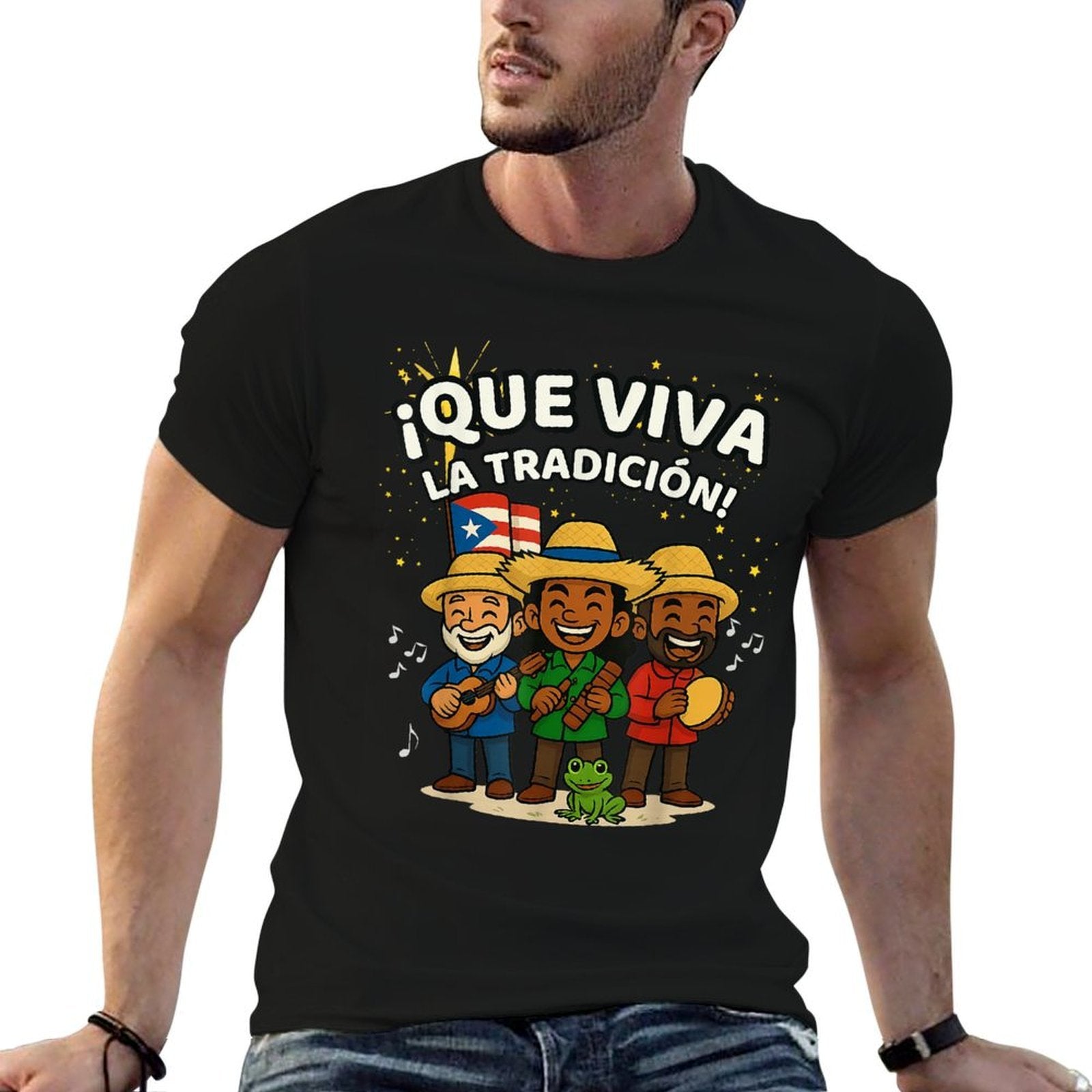 Que Viva La Tradición Navidad Boricua Parranda Spanish  Quick-drying T-Shirt