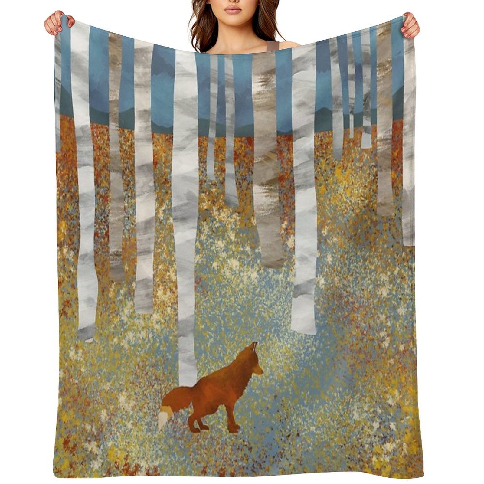 Autumn Fox Multi-functional Throw Blanket
