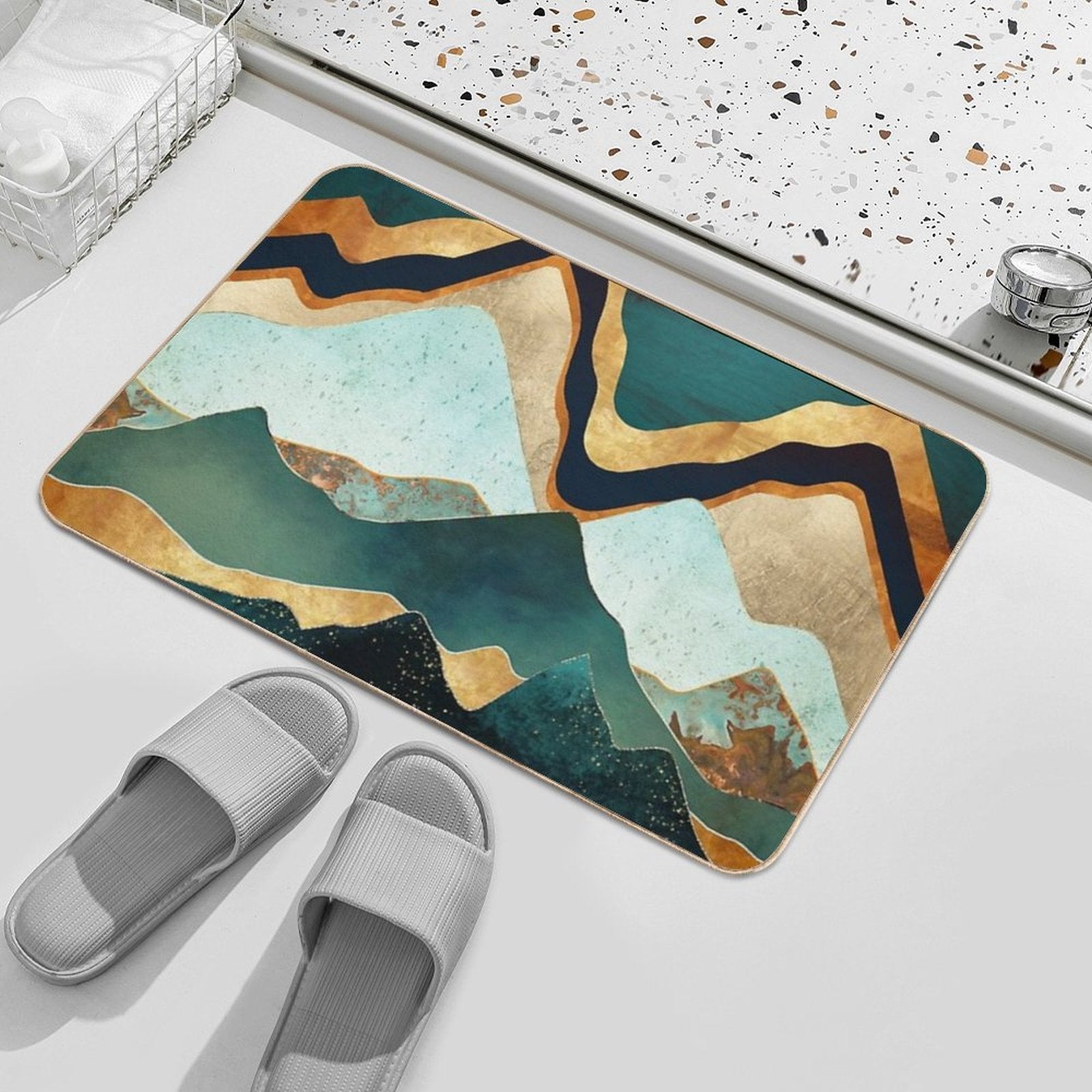Velvet Copper Mountains  Easy To Clean Bath Mat