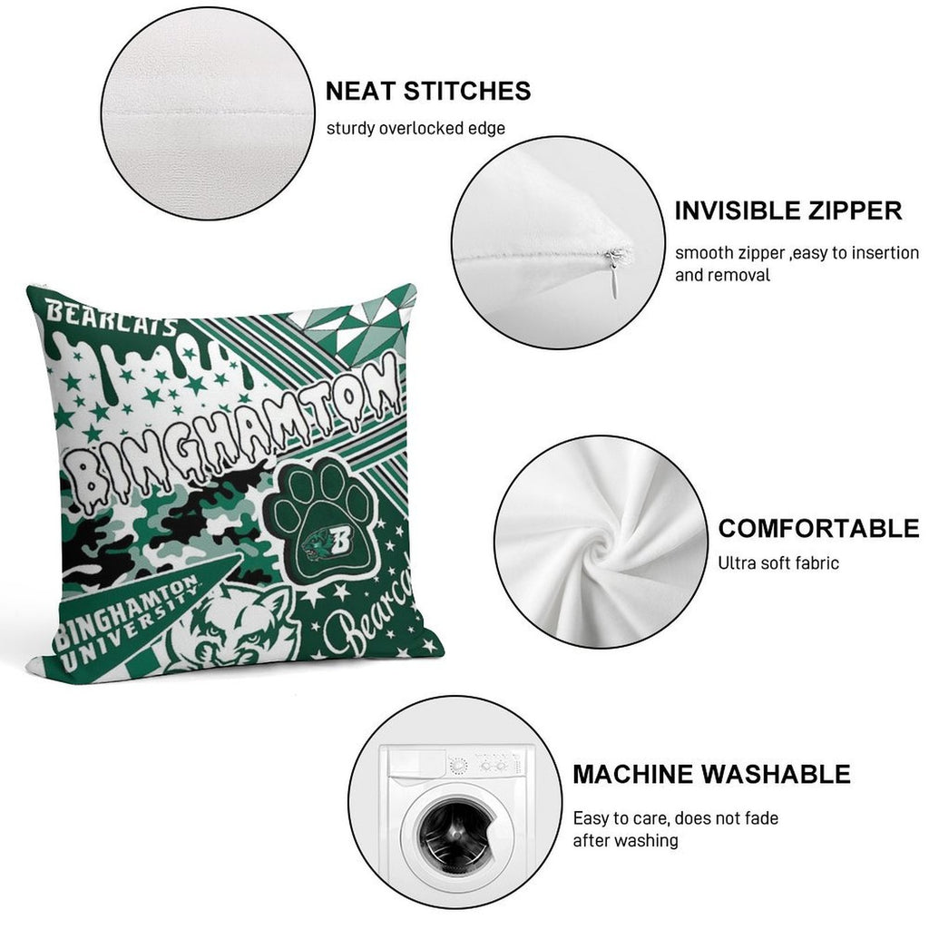 Binghamton University Soft Hidden Zipper Throw Pillow