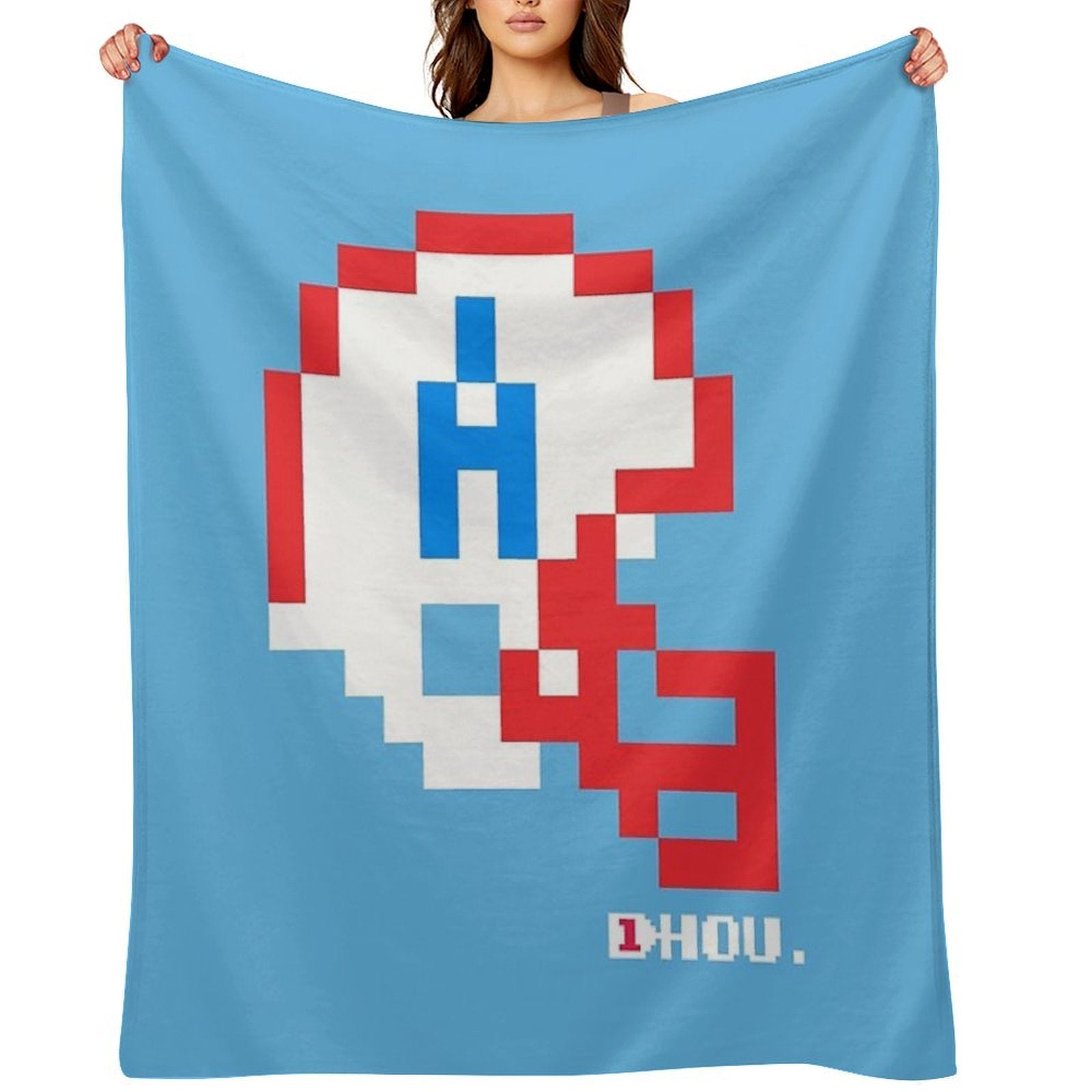 HOU Helmet - Tecmo Bowl Shirt Eco-conscious Throw Blanket