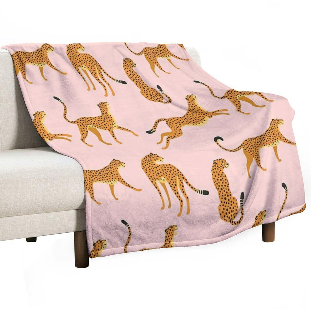 Pink Cheetah Pattern Wrinkle-free Throw Blanket