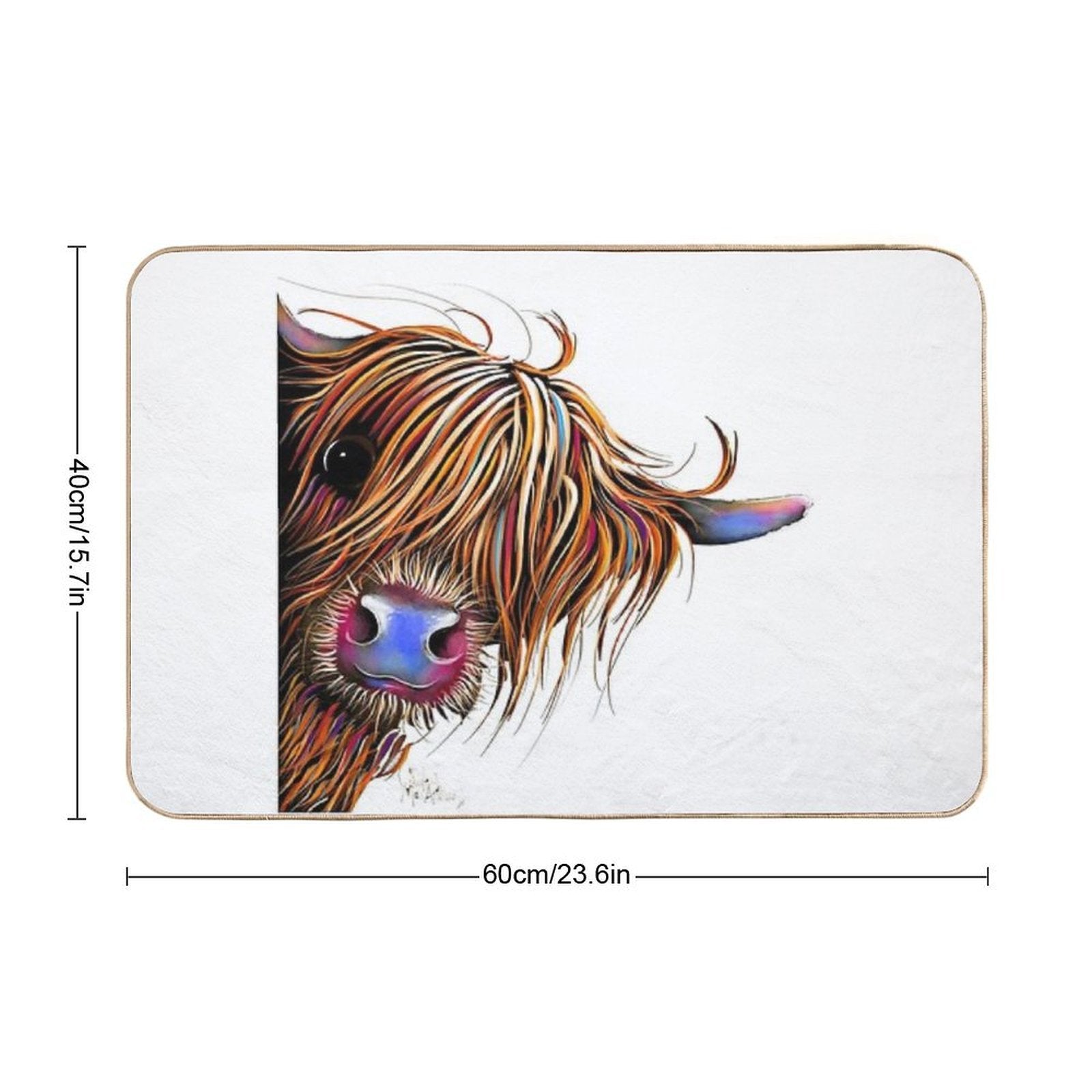 HiGHLaND CoW PRiNT SCoTTiSH ' SuGaR LuMP ' BY SHiRLeY MacARTHuR  Anti-Trip Bath Mat