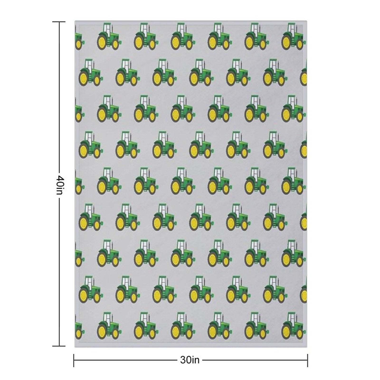 Green Tractors on Grey - Farming - Farm Themed Compact Throw Blanket