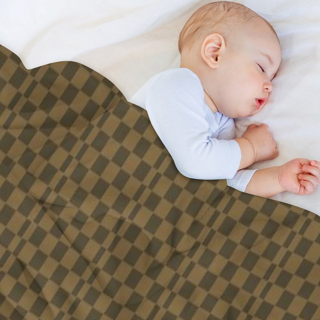 Lola Brown Check Quick-dry Throw Blanket