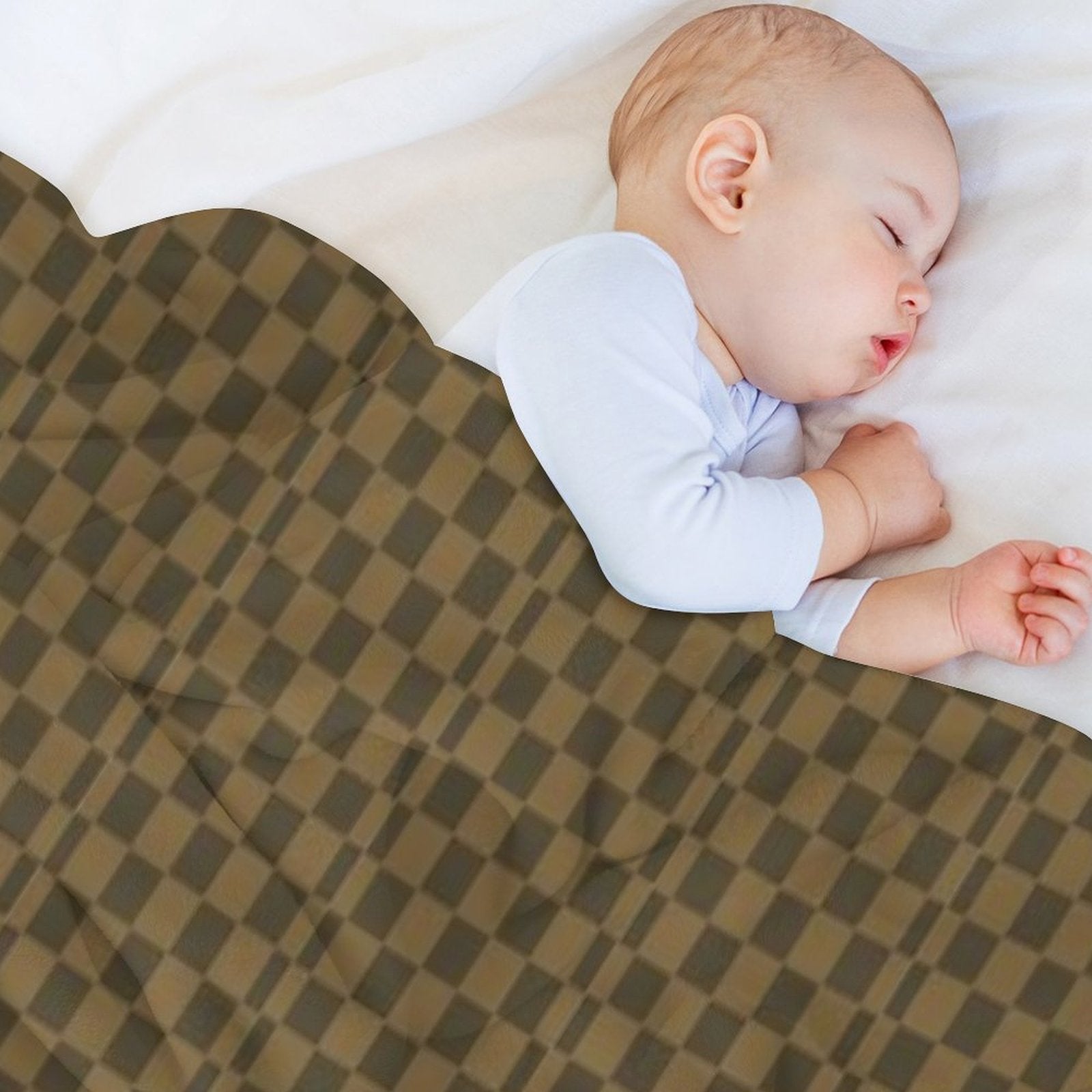 Lola Brown Check Quick-dry Throw Blanket