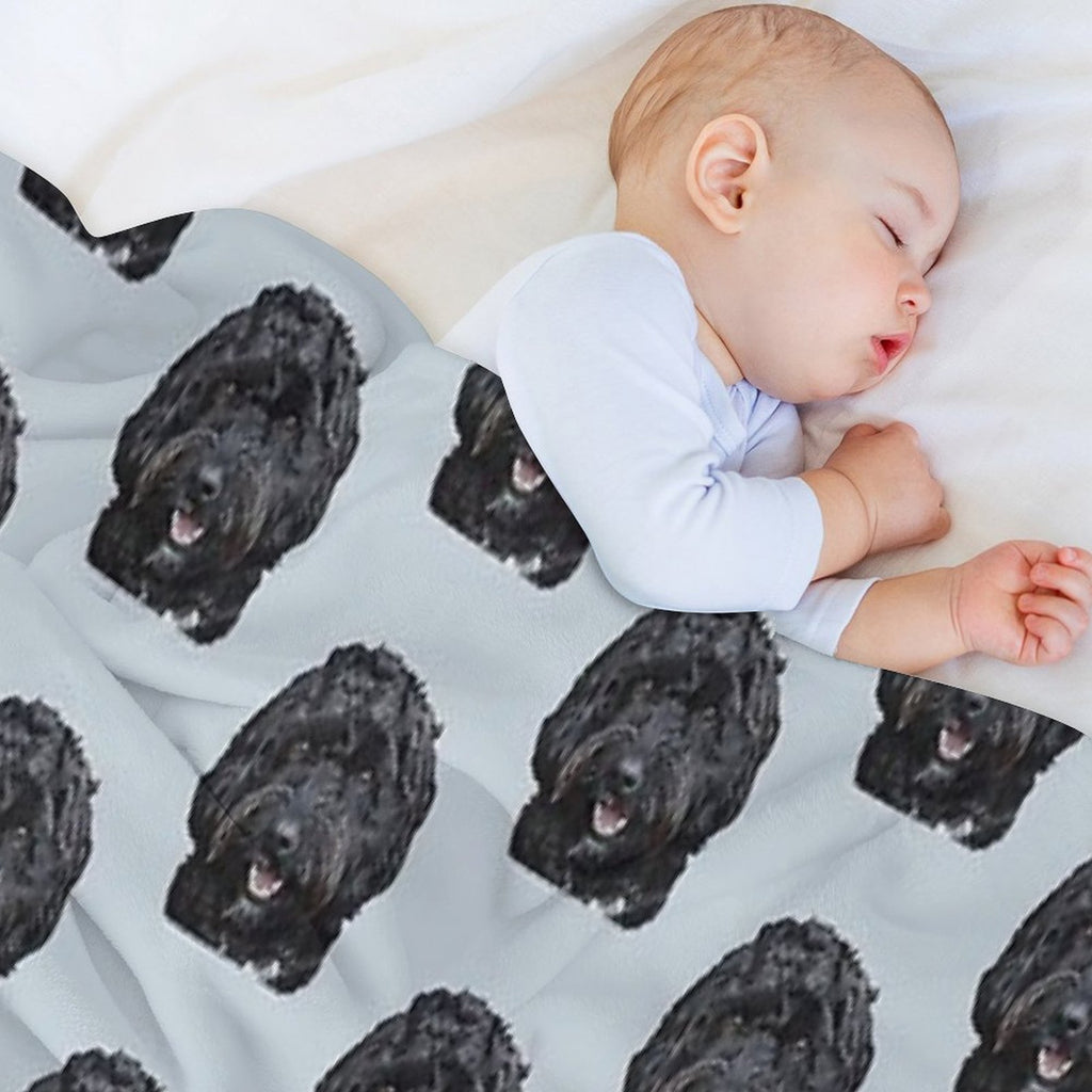 Black Doodle  Cockapoo Dog Compact Throw Blanket